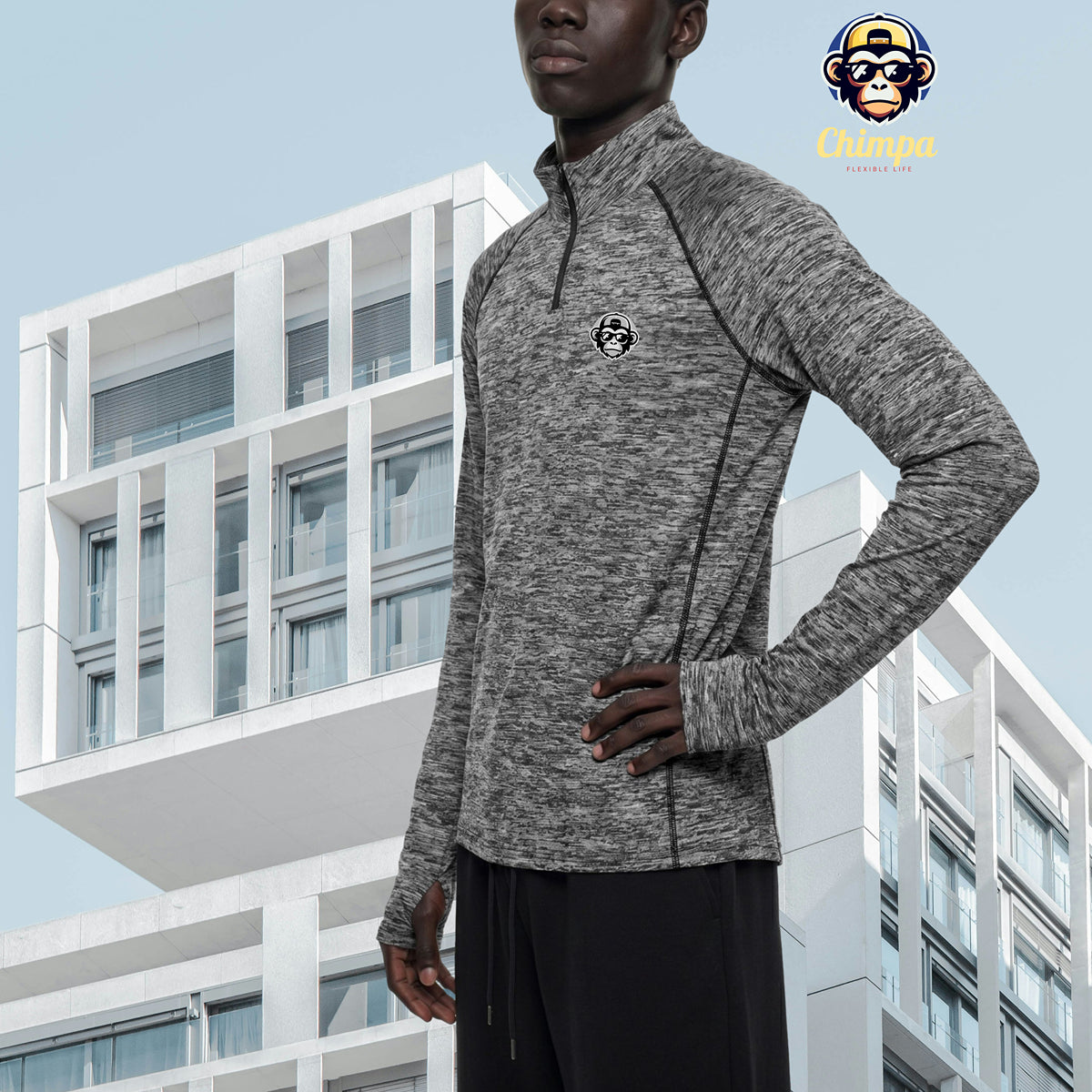 Men's Quarter-Zip Performance Long Sleeve T-Shirt