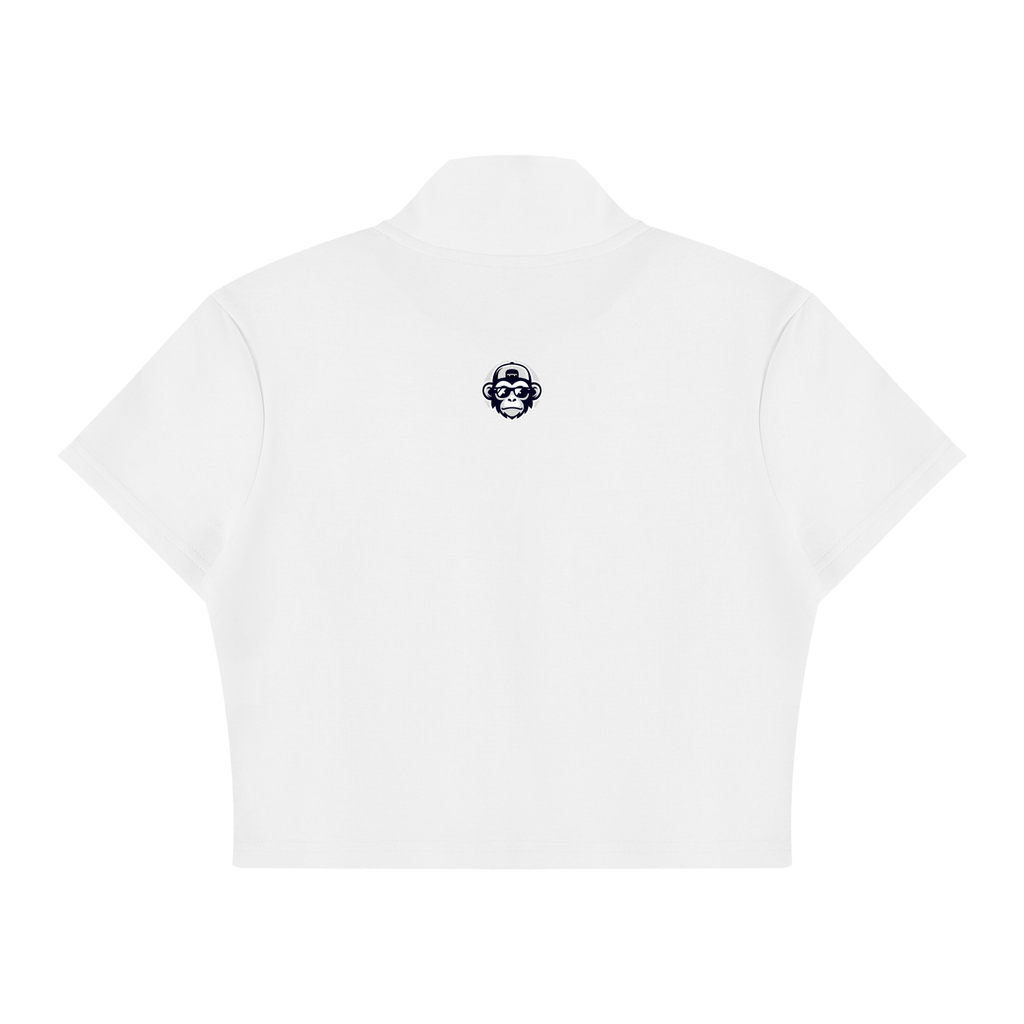 Women's Cropped Full Zip Short Sleeve T-Shirt