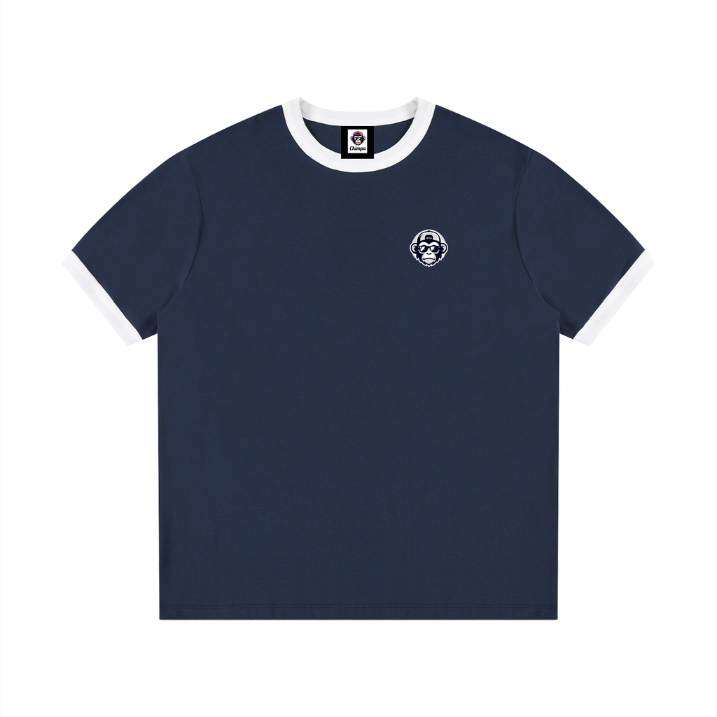 Contrast Edge Ribbed Crewneck T-Shirt