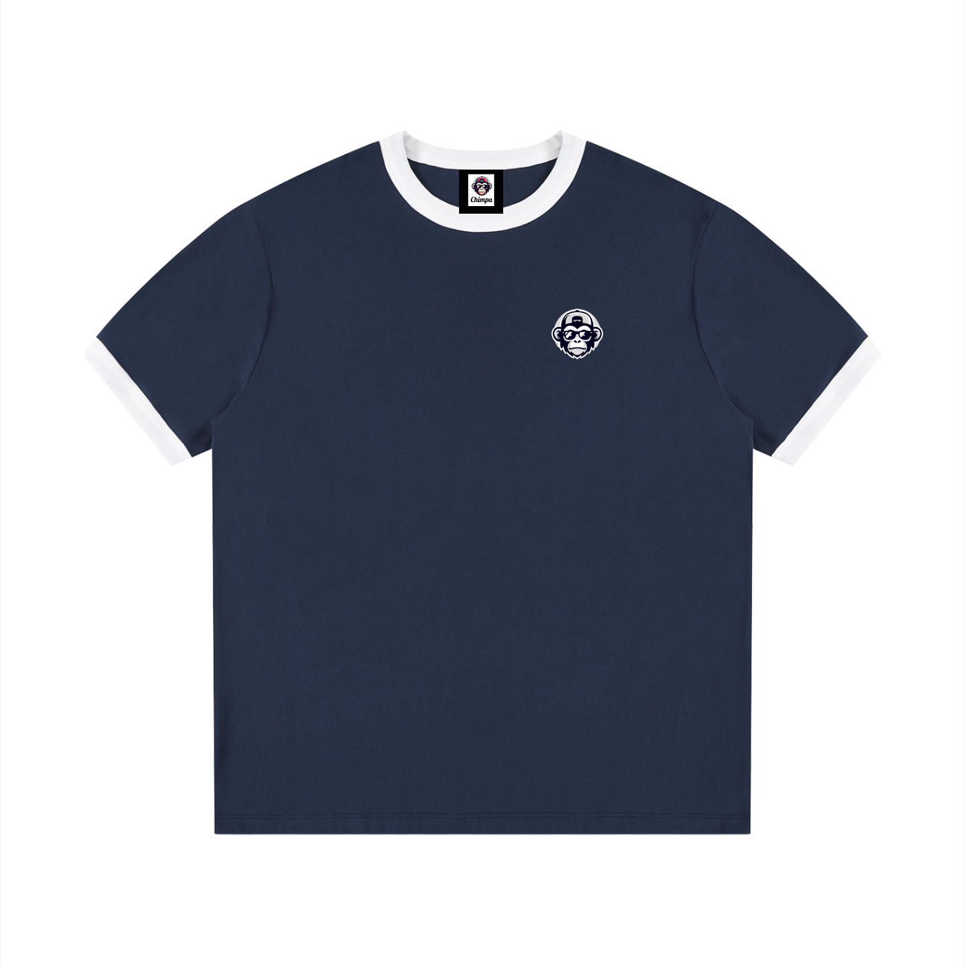 Contrast Edge Ribbed Crewneck T-Shirt