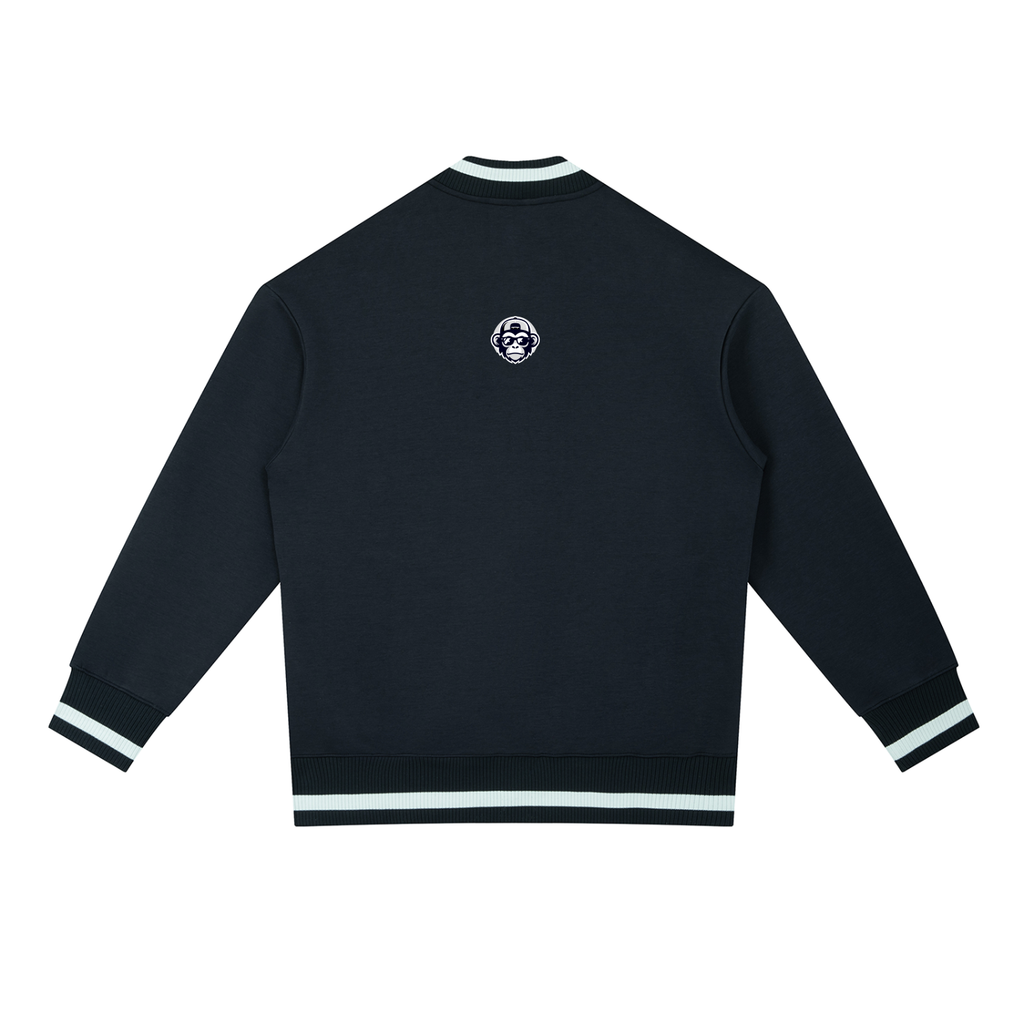 Contrast Piping Zip Bomber Jacket