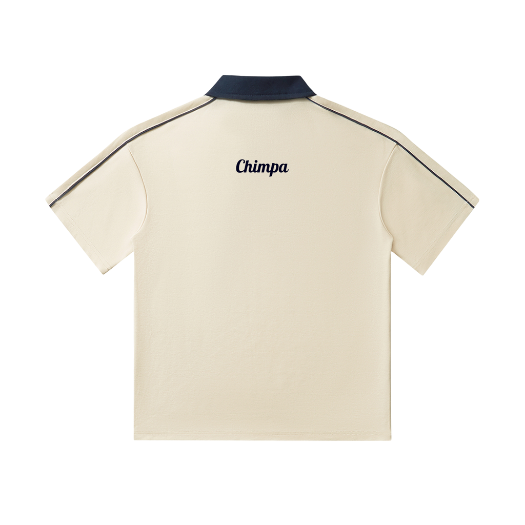 Contrast Collar Short-Sleeve Polo Shirt
