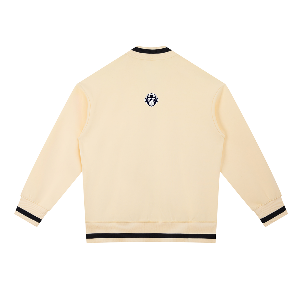 Contrast Piping Zip Bomber Jacket