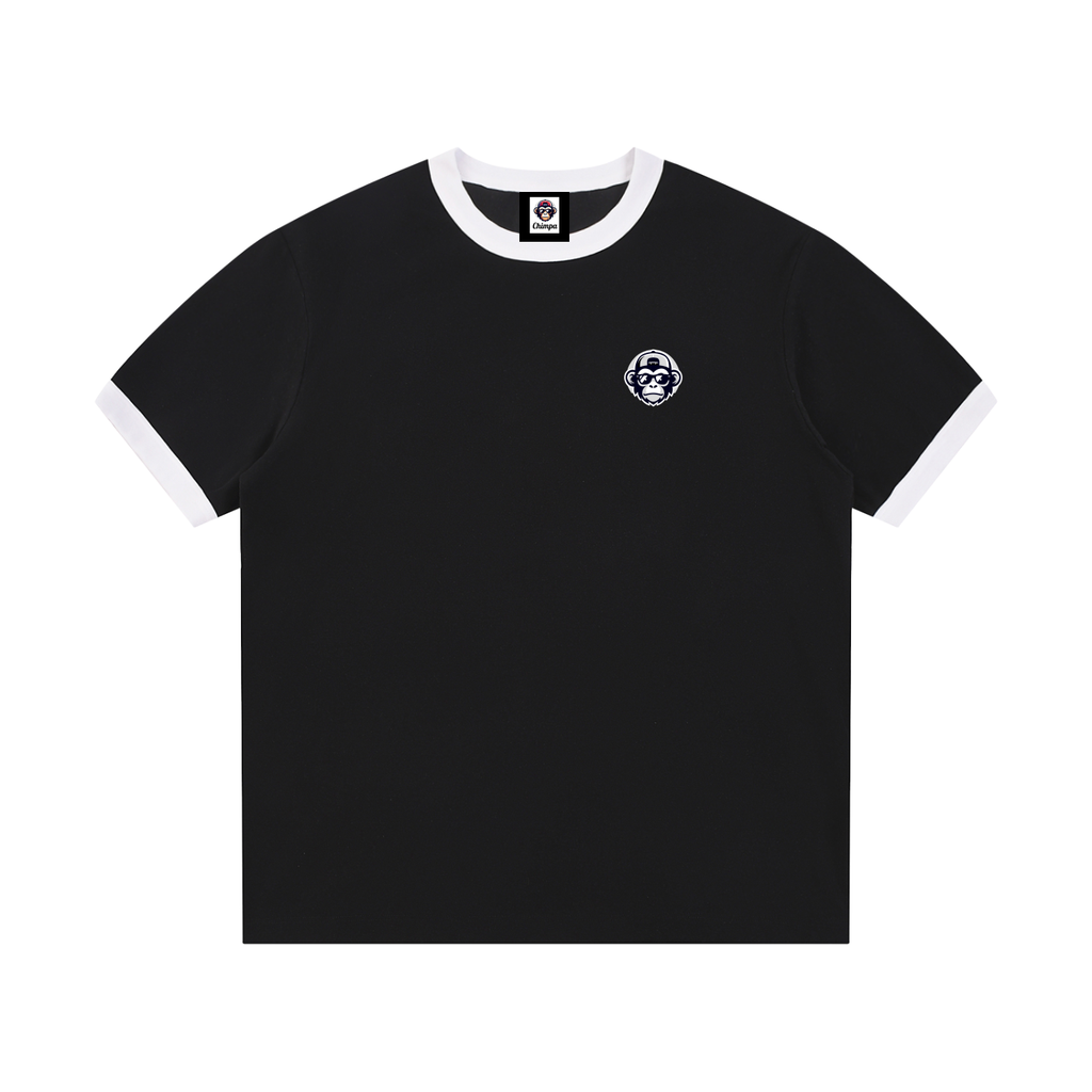 Contrast Edge Ribbed Crewneck T-Shirt