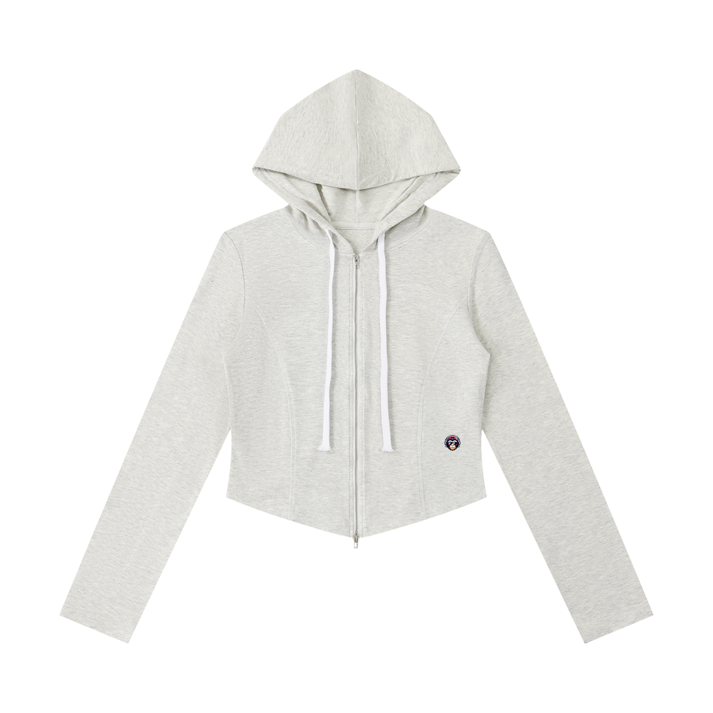 Women's Slim Cropped Full Zip Hoodie