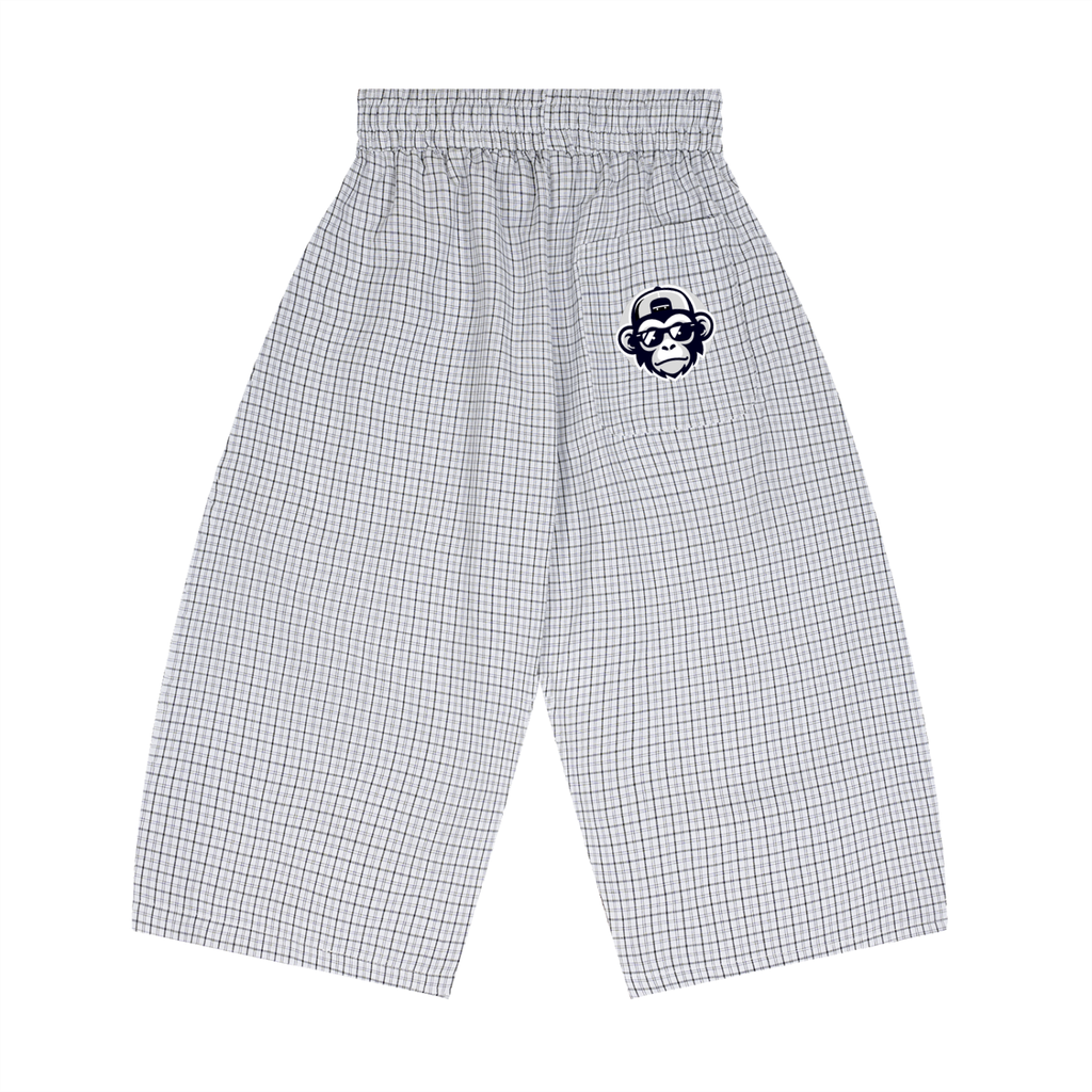 Unisex Plaid Loose Capri Shorts