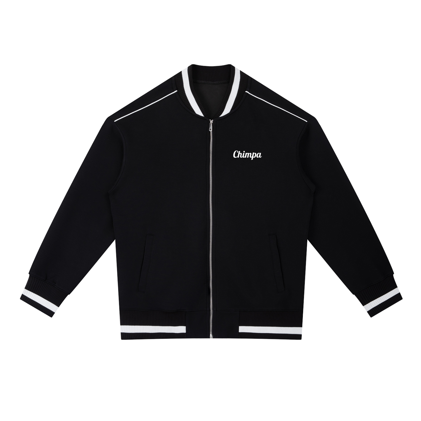 Contrast Piping Zip Bomber Jacket