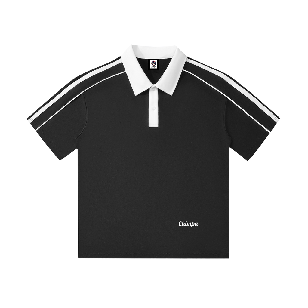 Contrast Collar Short-Sleeve Polo Shirt