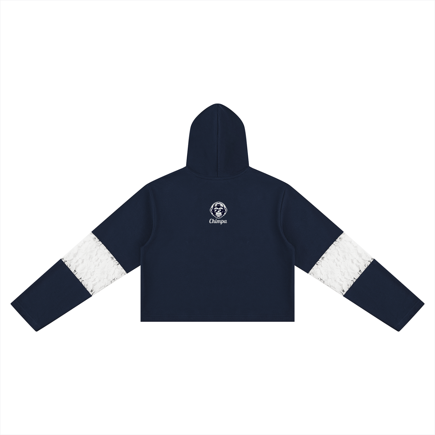 Women’s Cropped Lace-Panel Hoodie