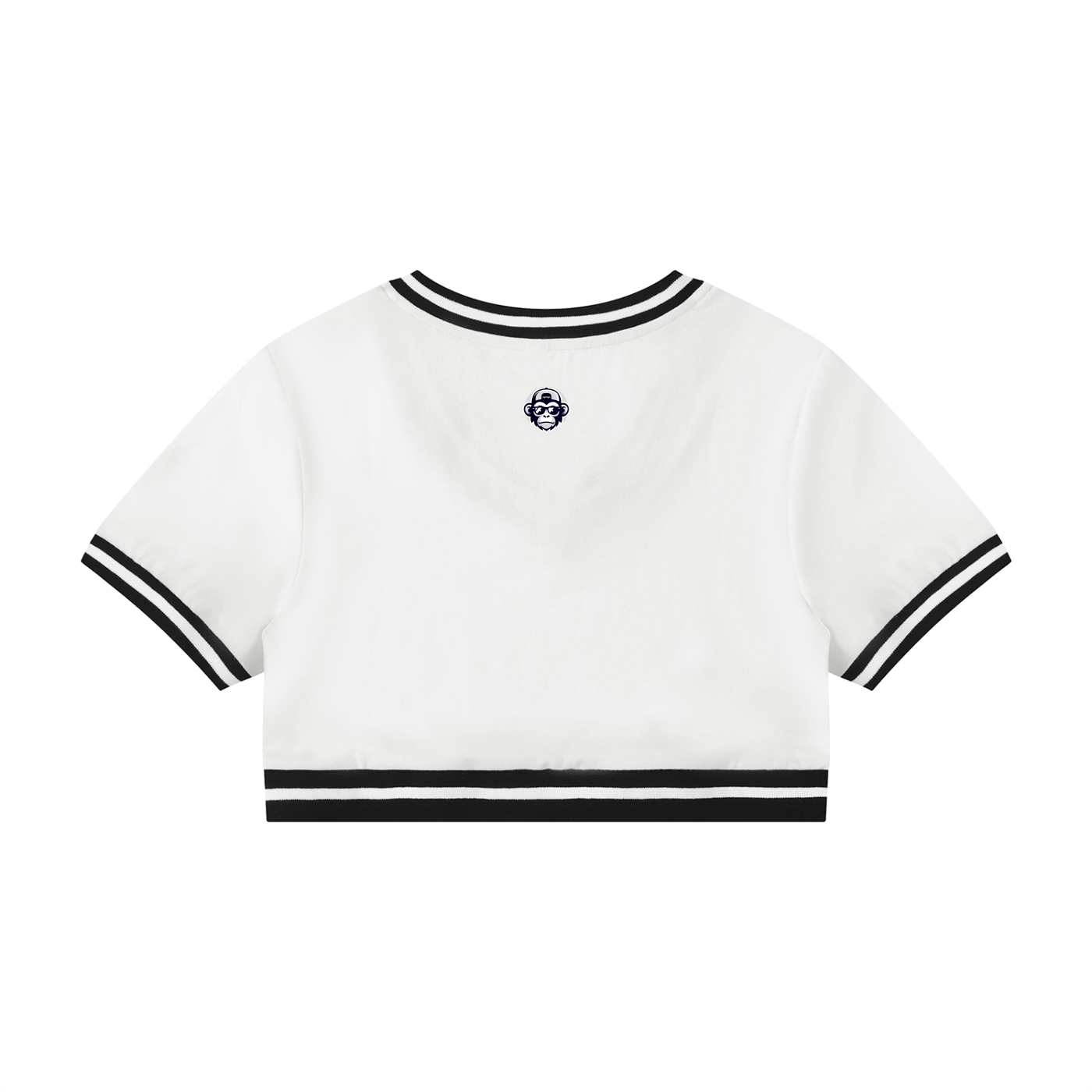 Women's Color Block V-Neck Crop T-Shirt