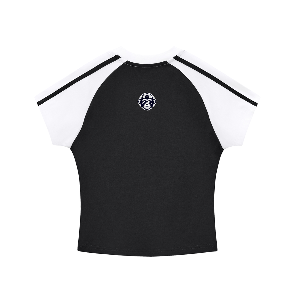 Contrast Stripes Bodycon Raglan  Sleeve T-Shirt