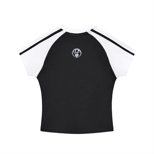 Contrast Stripes Bodycon Raglan  Sleeve T-Shirt