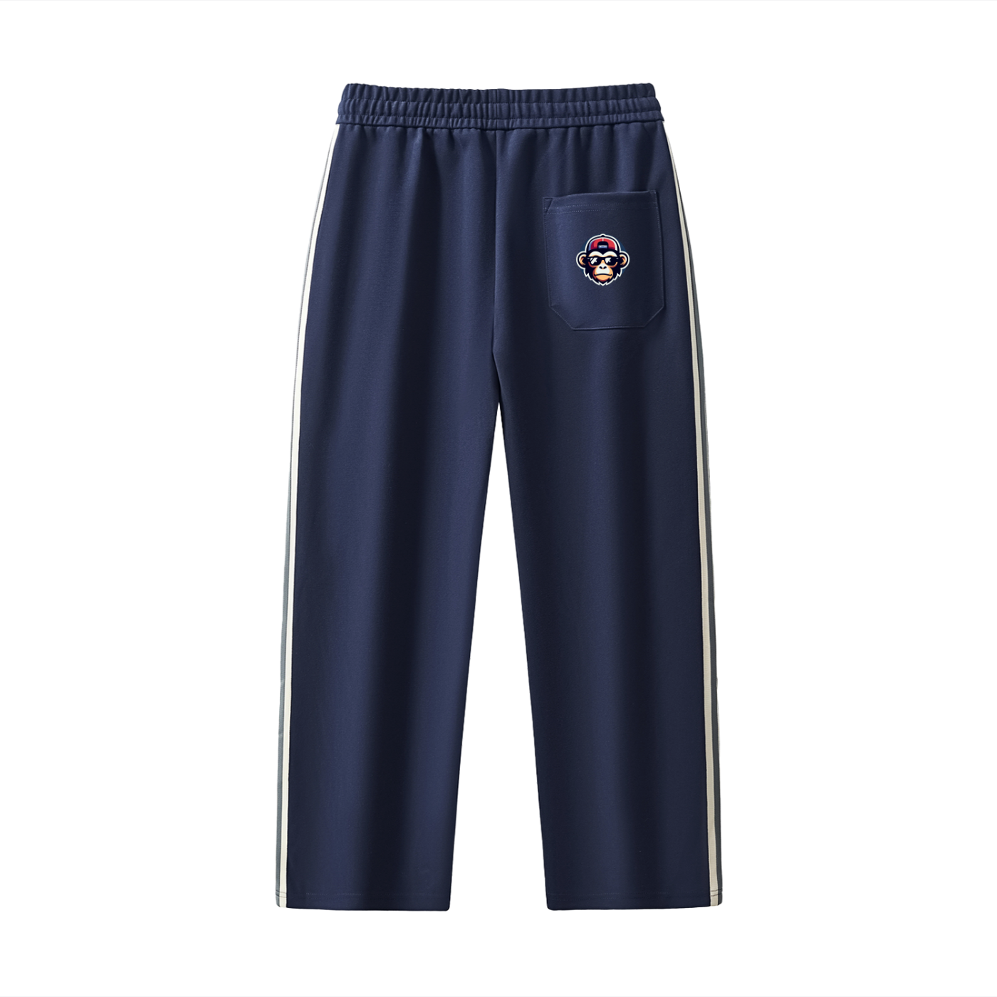 Contrast Side-Stripe Straight-Leg  Pants
