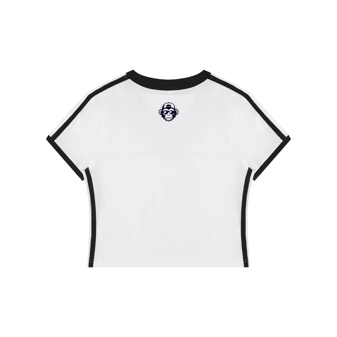 Women's Retro Binding V-Neck Crop T-Shirt