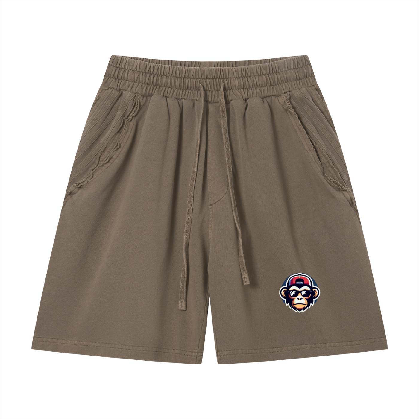 Unisex Vintage Wash Raw Edge Shorts