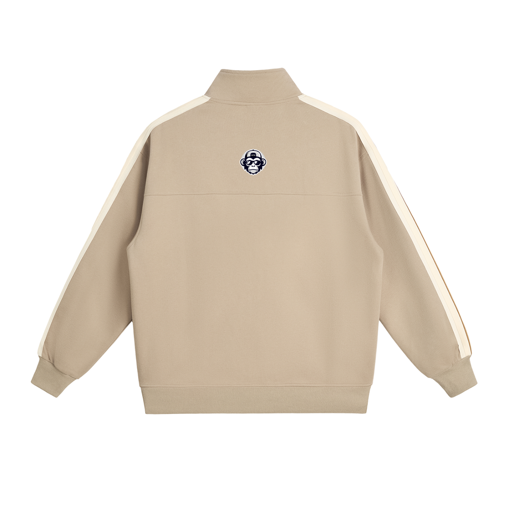 Contrast Side-Stripe Stand Collar  Jacket