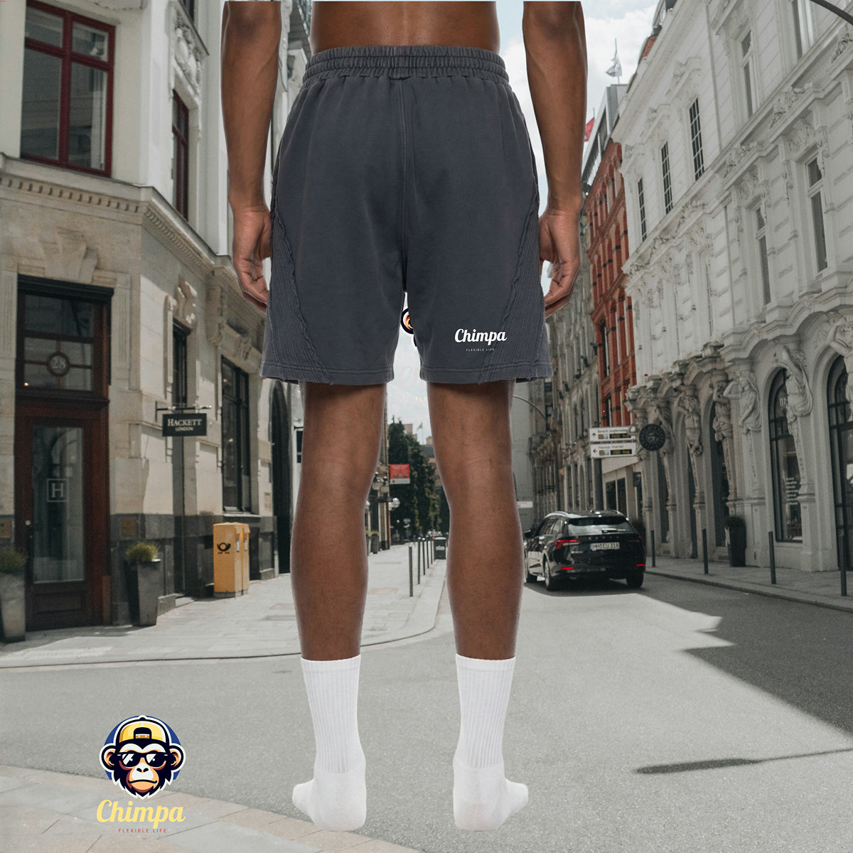 Unisex Vintage Wash Raw Edge Shorts
