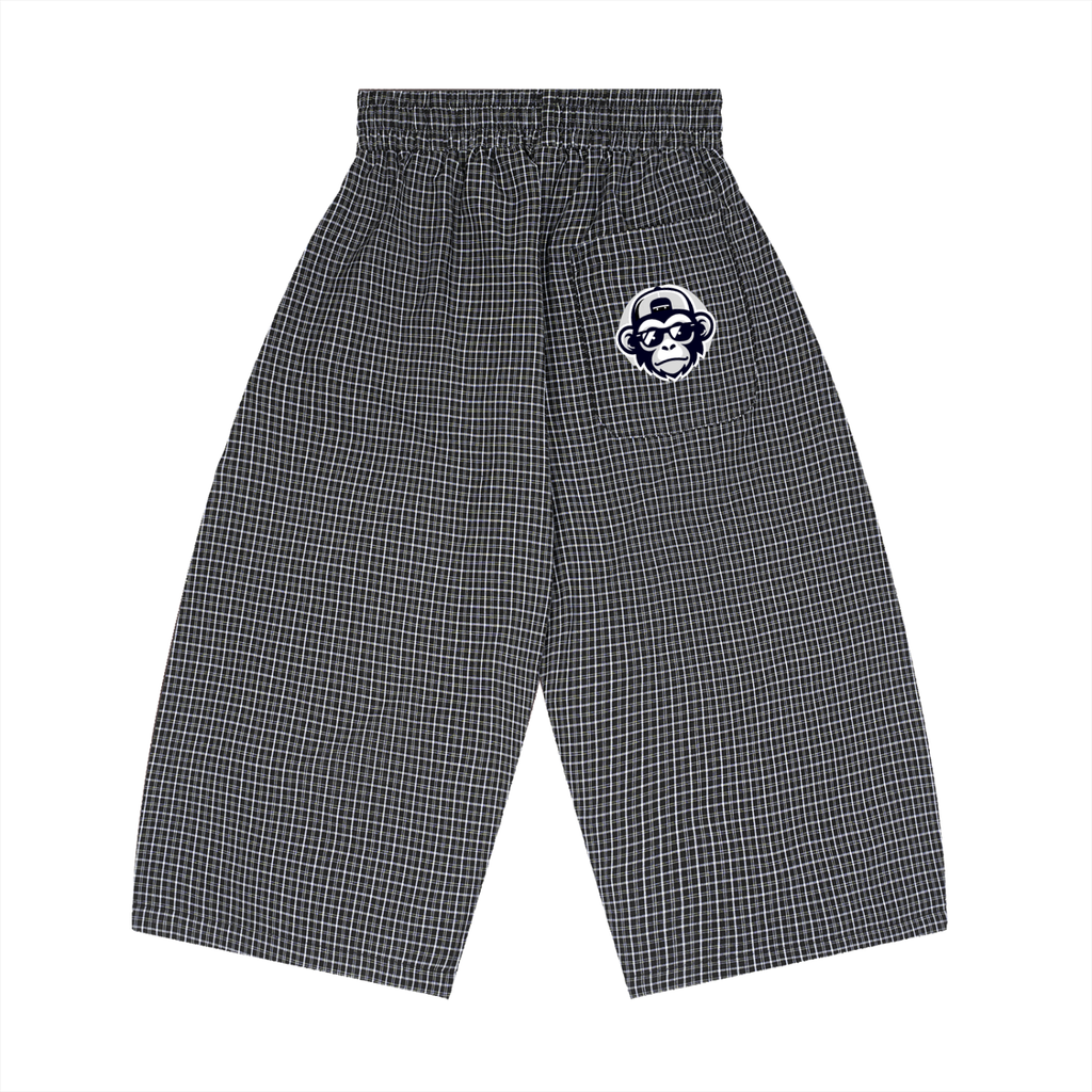 Unisex Plaid Loose Capri Shorts
