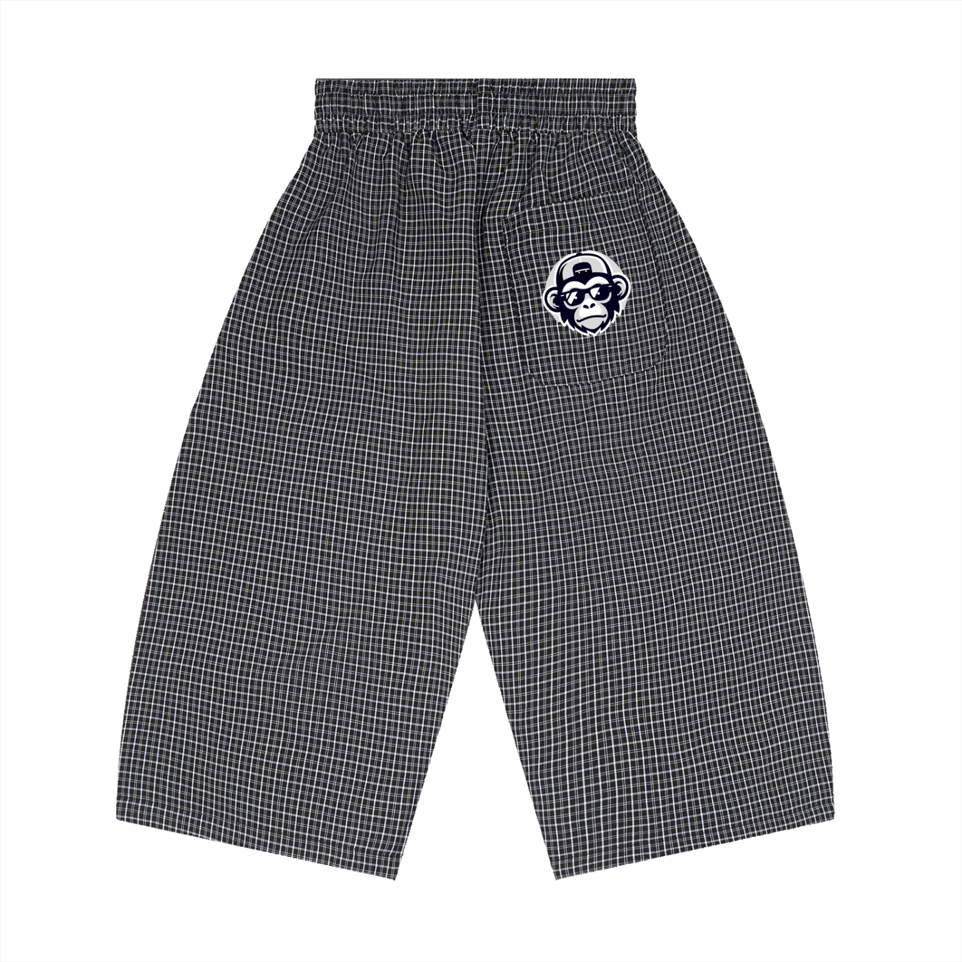 Unisex Plaid Loose Capri Shorts