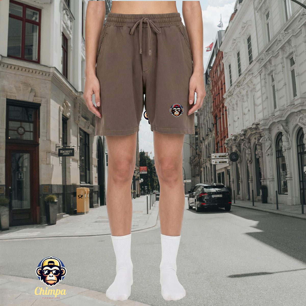 Unisex Vintage Wash Raw Edge Shorts