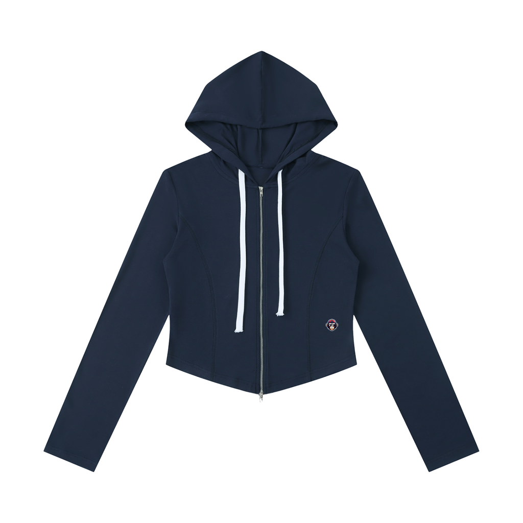 Women's Slim Cropped Full Zip Hoodie