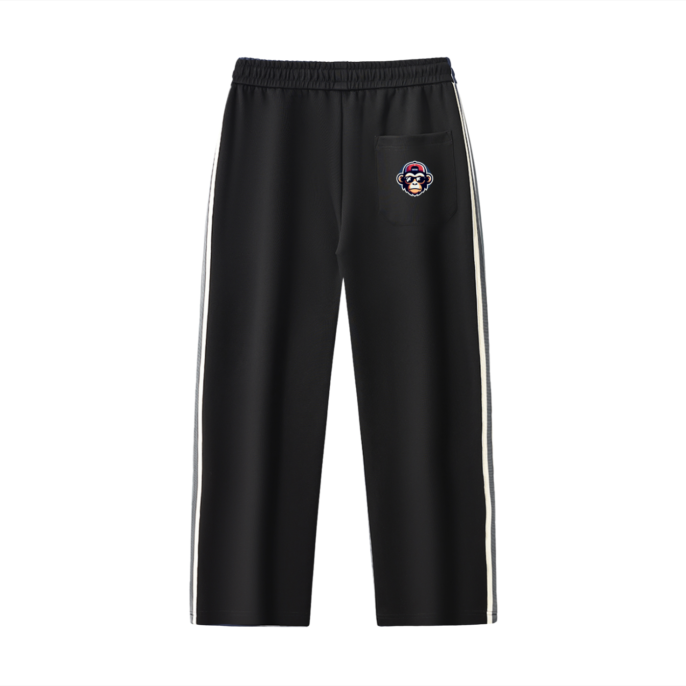 Contrast Side-Stripe Straight-Leg  Pants
