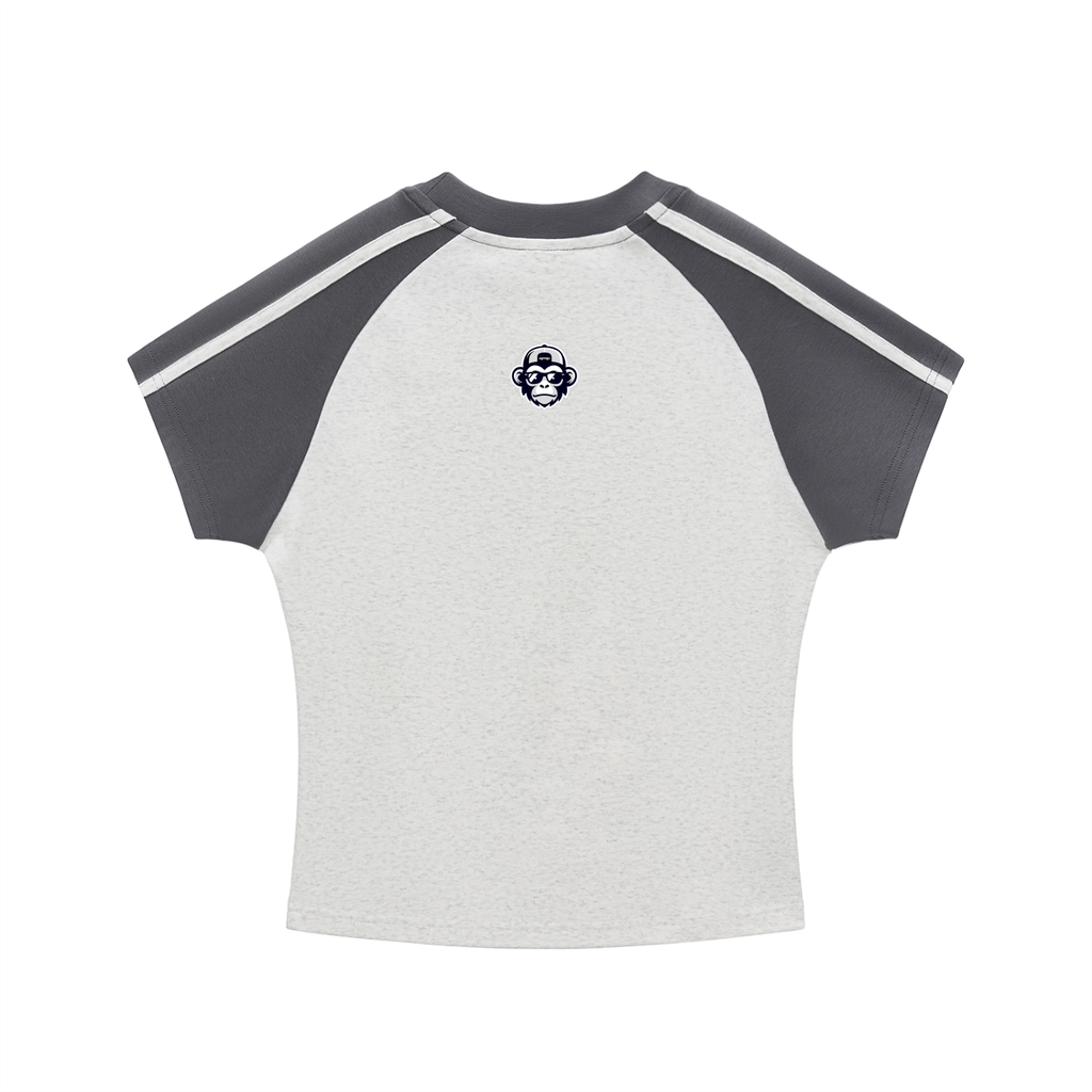 Contrast Stripes Bodycon Raglan  Sleeve T-Shirt