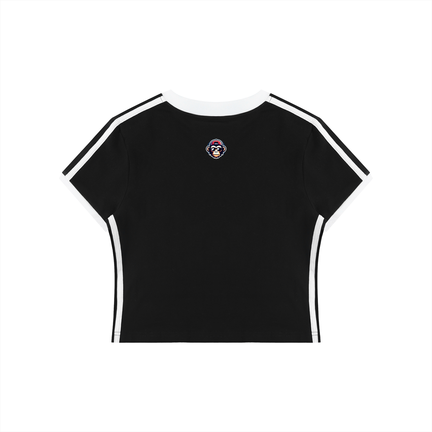 Women's Retro Binding V-Neck Crop T-Shirt