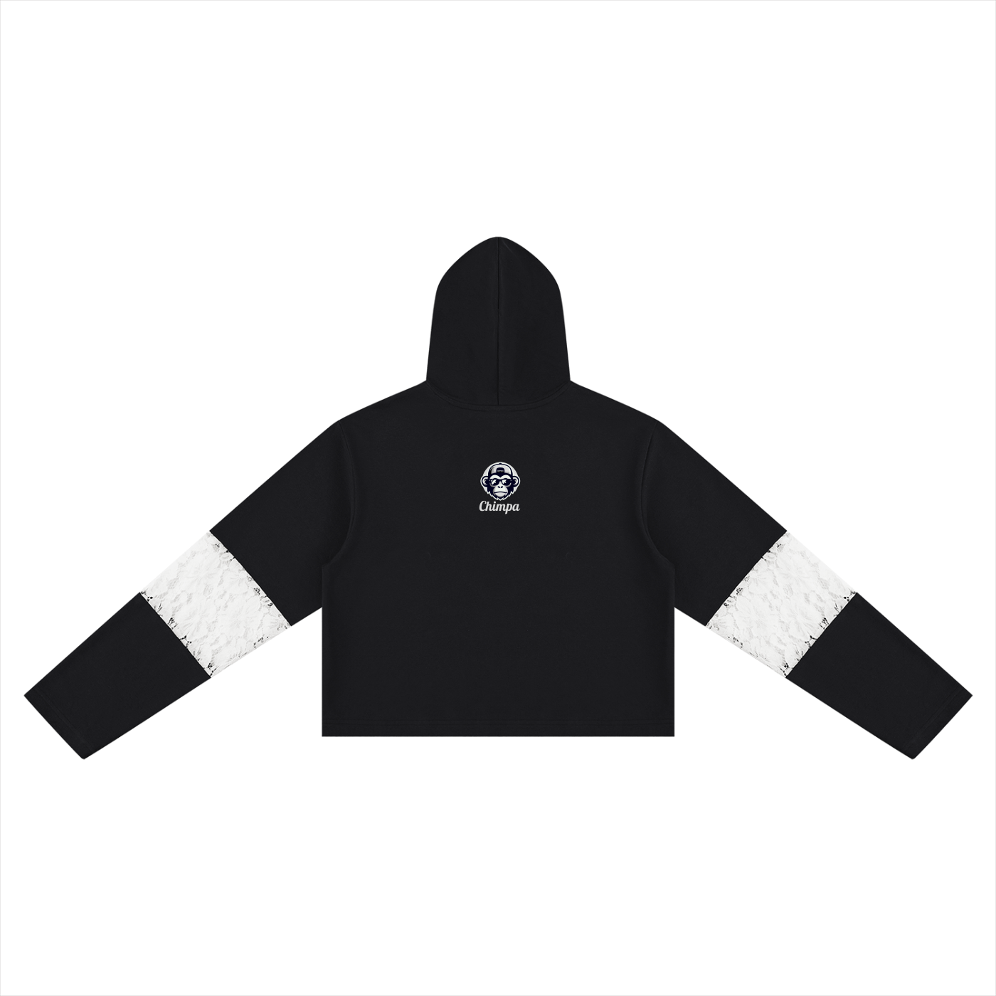 Women’s Cropped Lace-Panel Hoodie