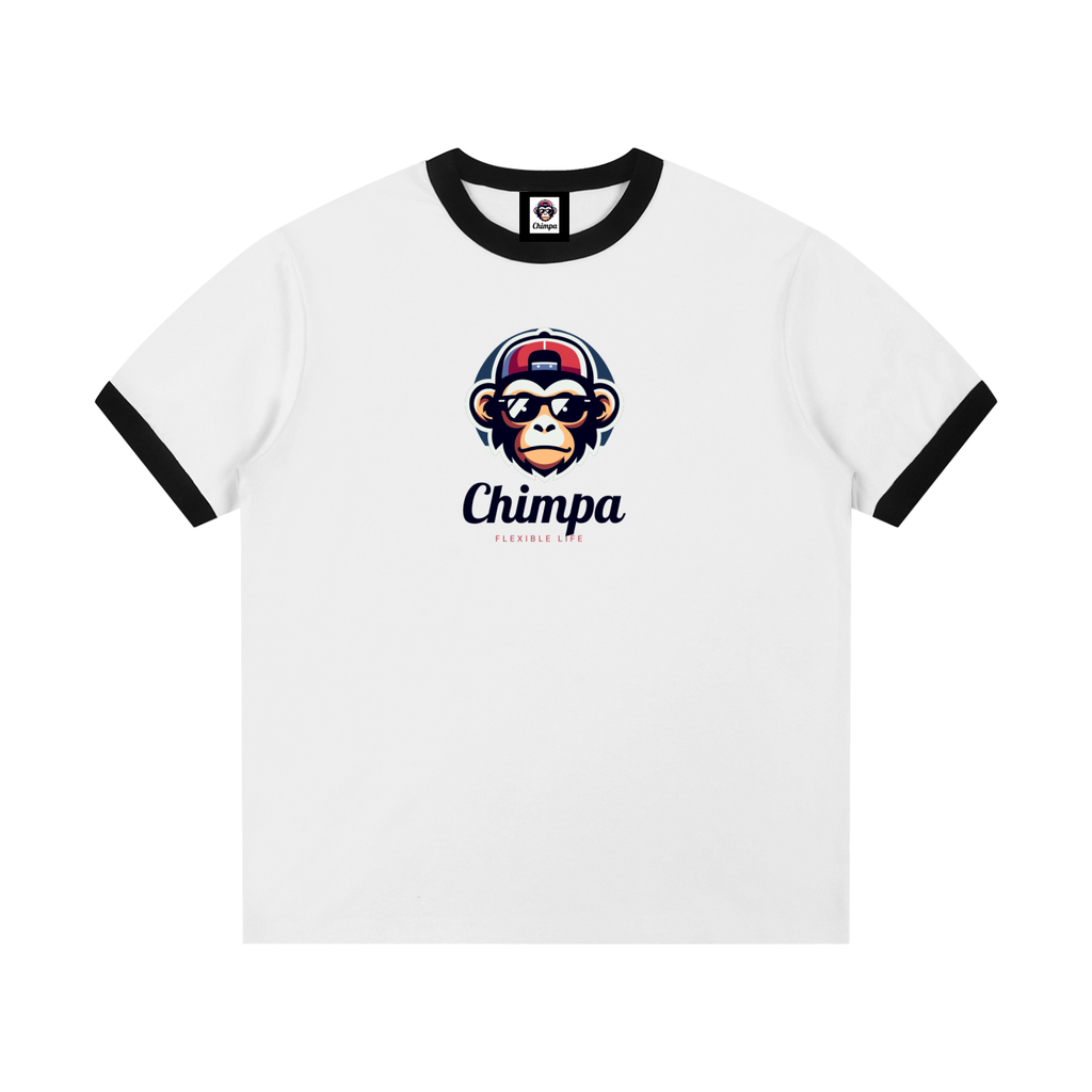 Contrast Edge Ribbed Crewneck T-Shirt