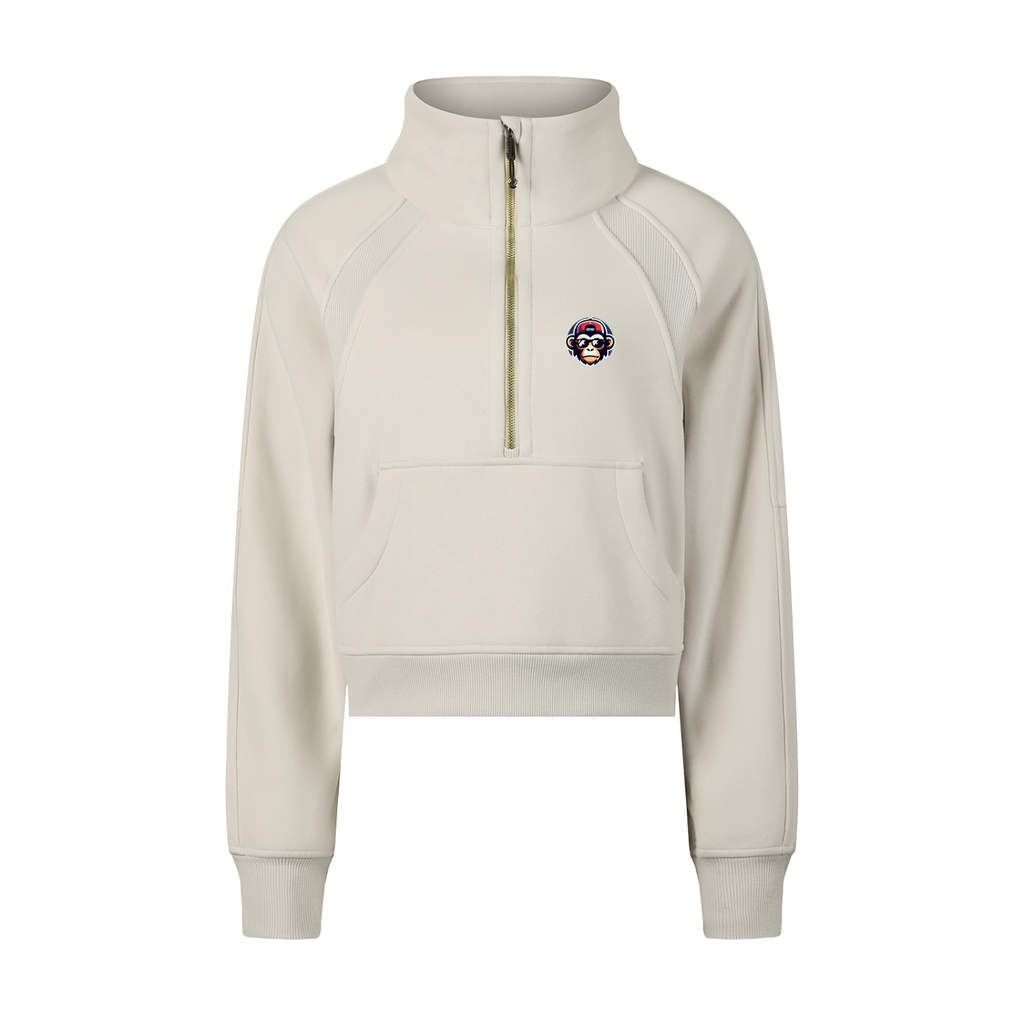 Cropped Half-Zip Sweatshirt