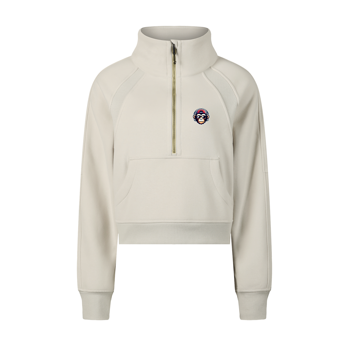Cropped Half-Zip Sweatshirt
