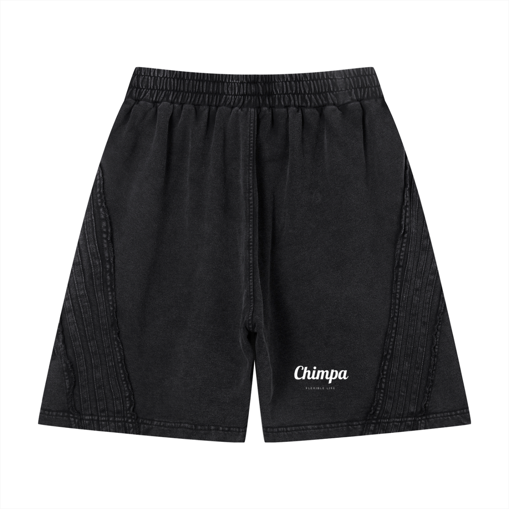 Unisex Vintage Wash Raw Edge Shorts