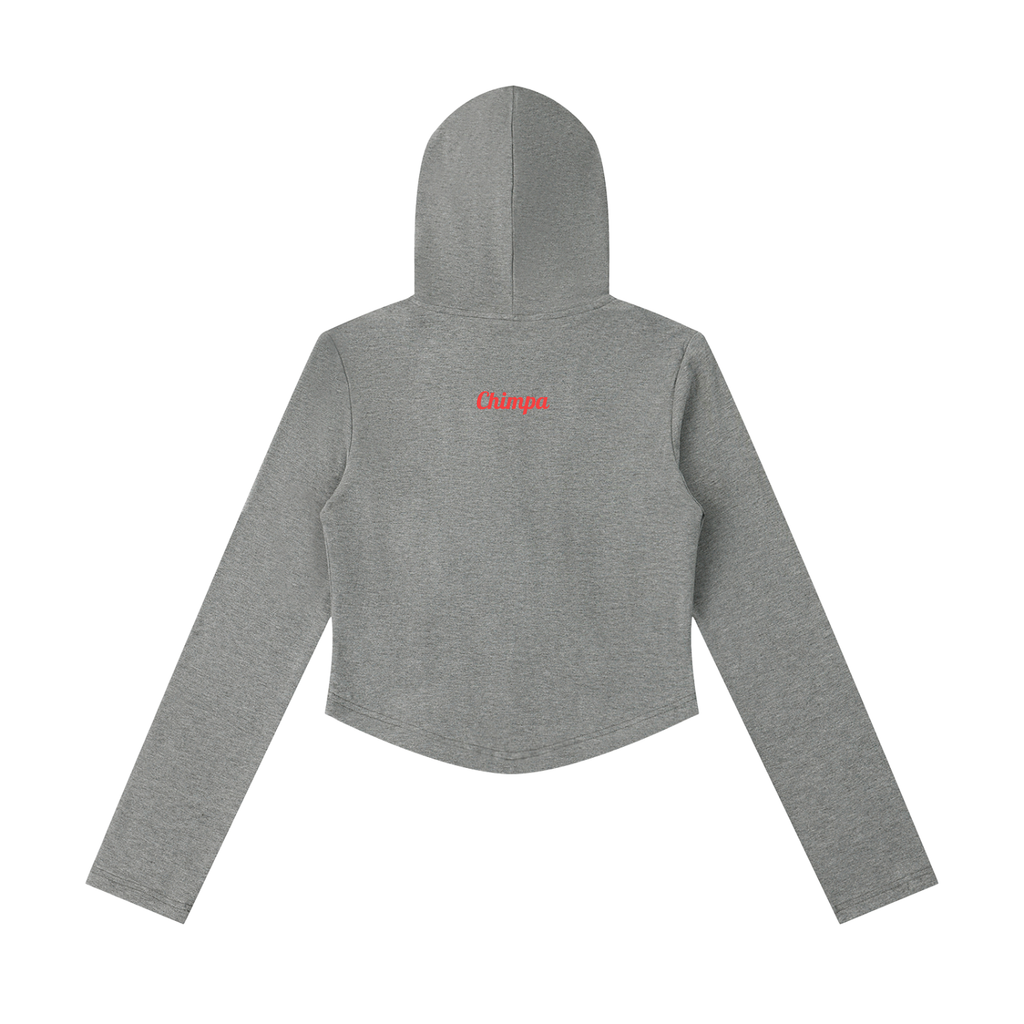 Women's Slim Cropped Full Zip Hoodie