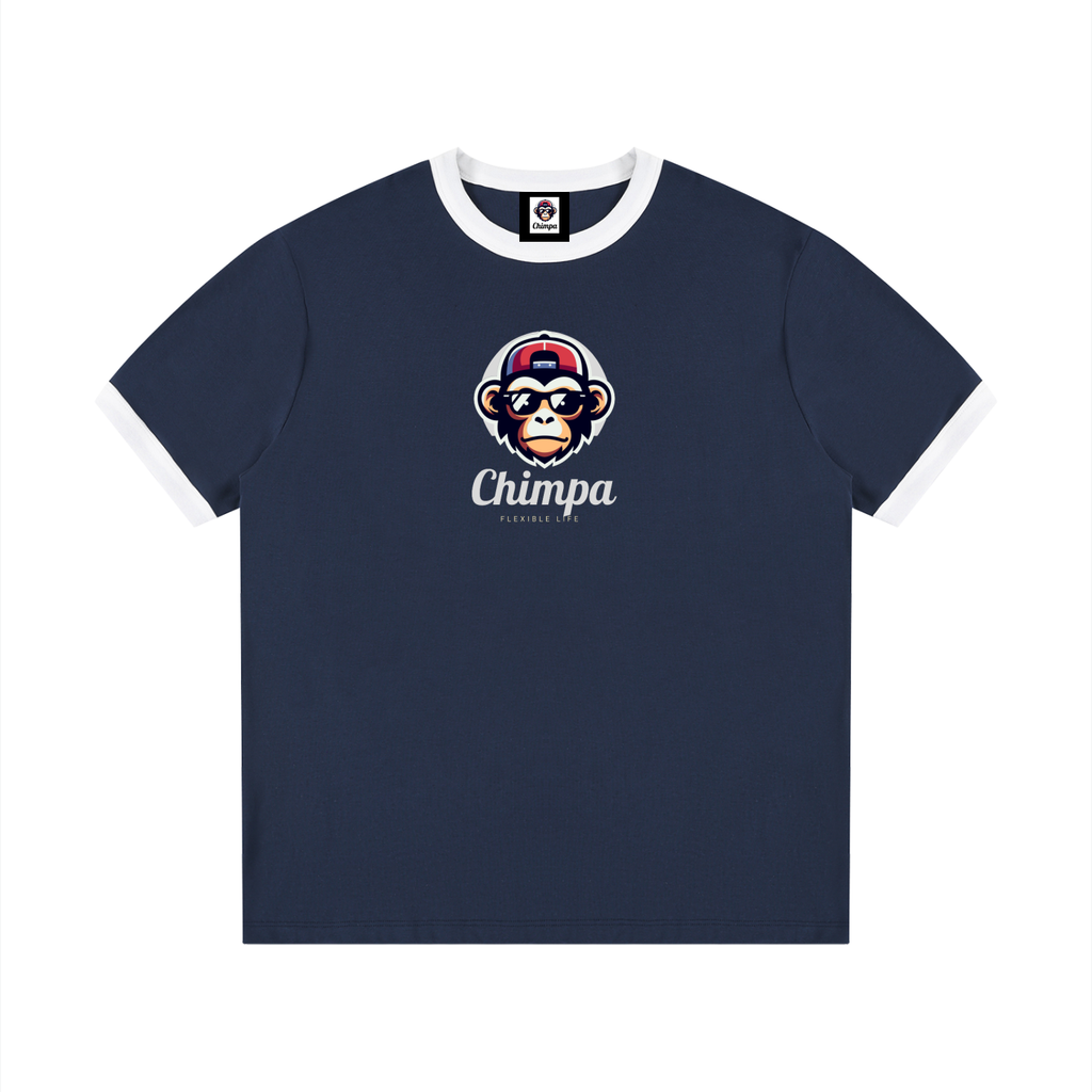 Contrast Edge Ribbed Crewneck T-Shirt