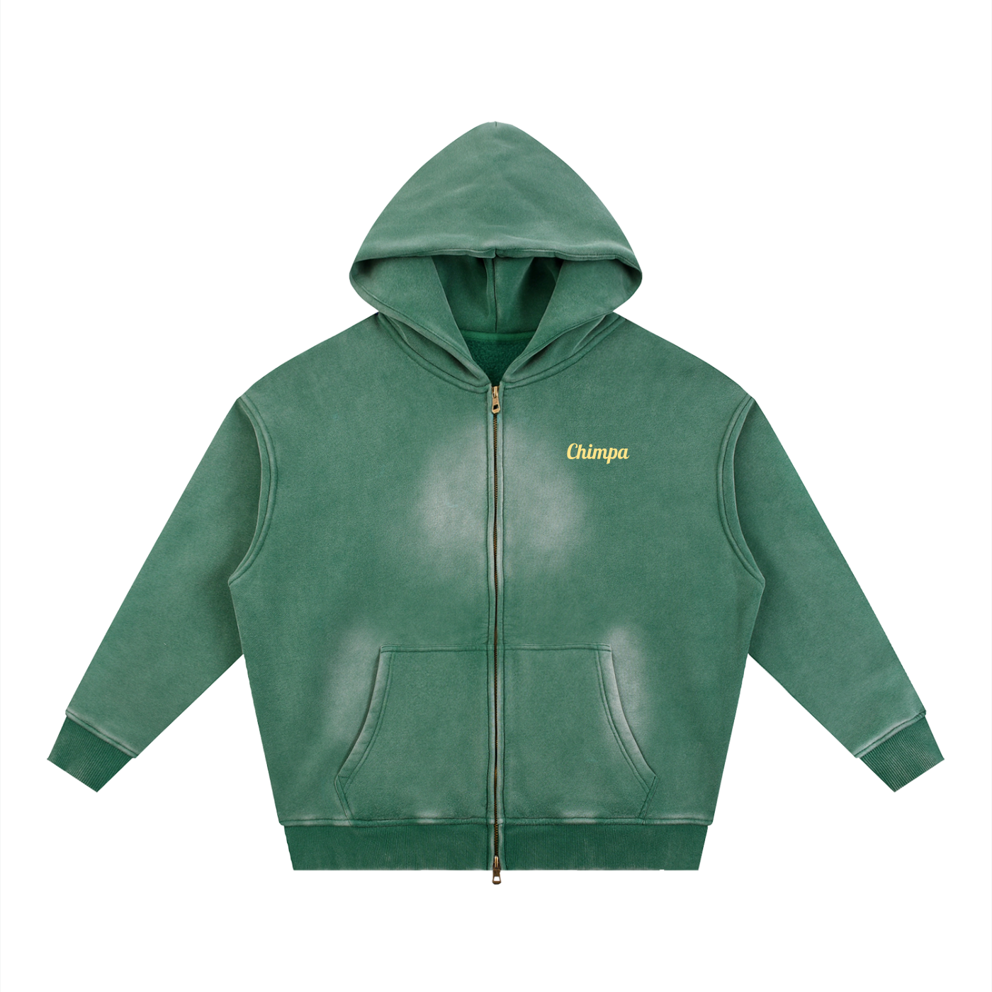 Sunfade Two-way Zipper Boxy Fleece Hoodie