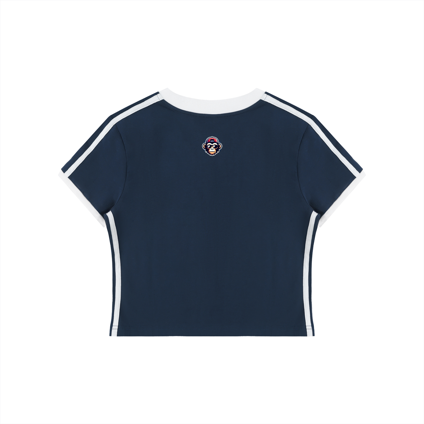 Women's Retro Binding V-Neck Crop T-Shirt