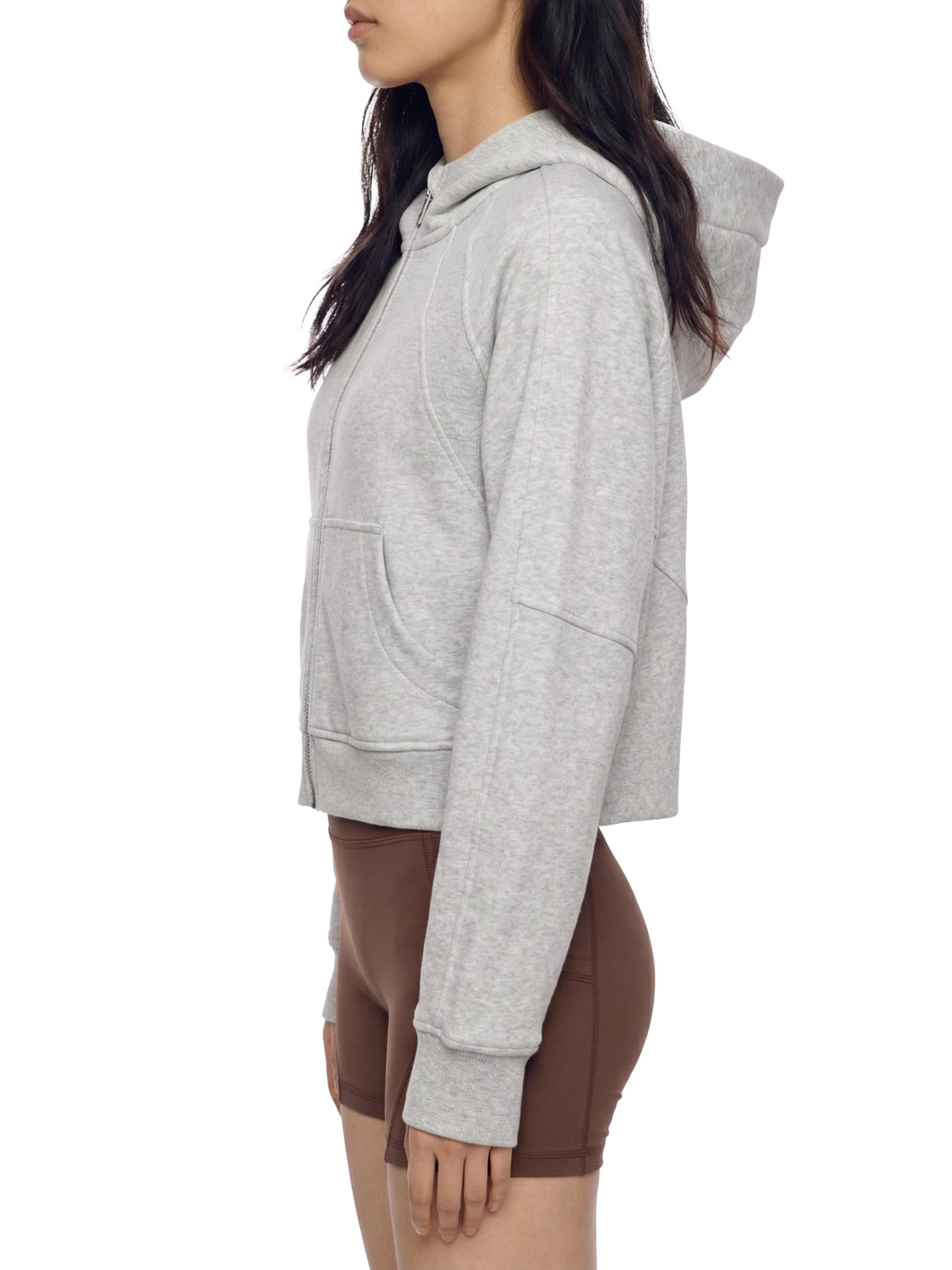 Cropped Zip-Through Hoodie