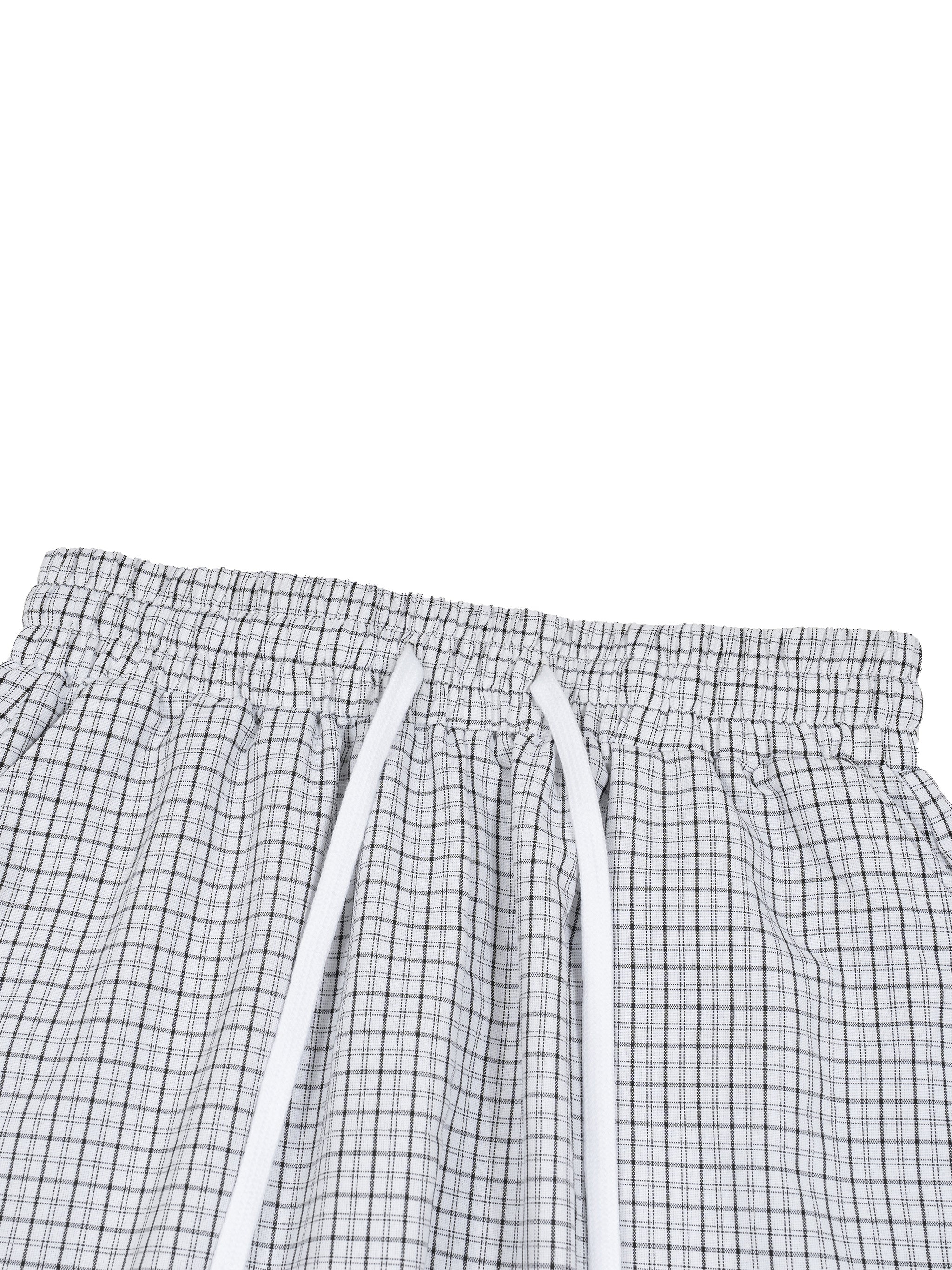 Unisex Plaid Loose Capri Shorts