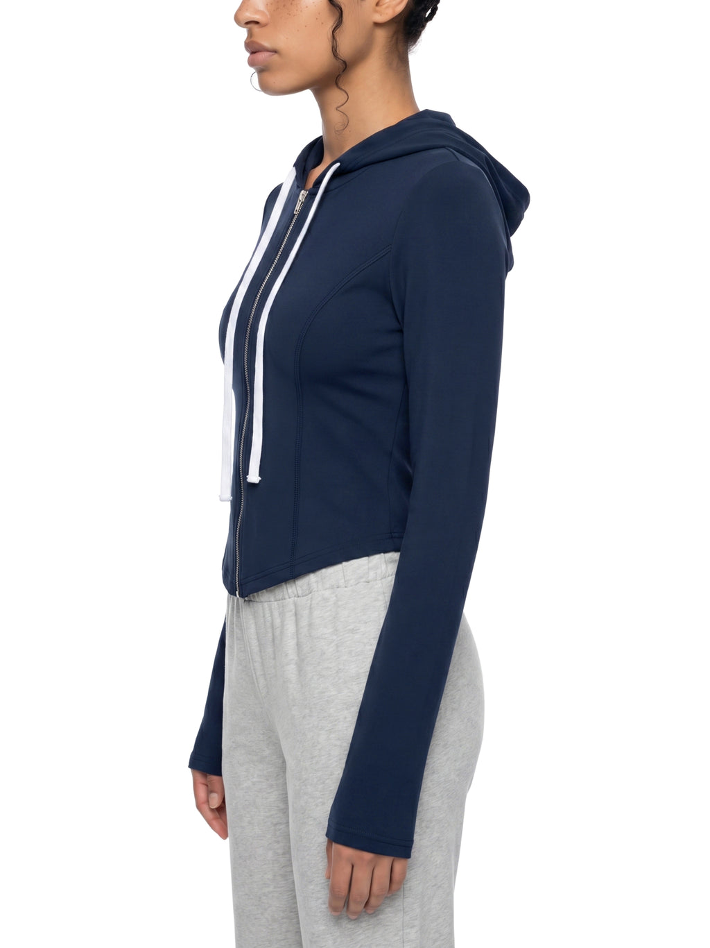 Women's Slim Cropped Full Zip Hoodie