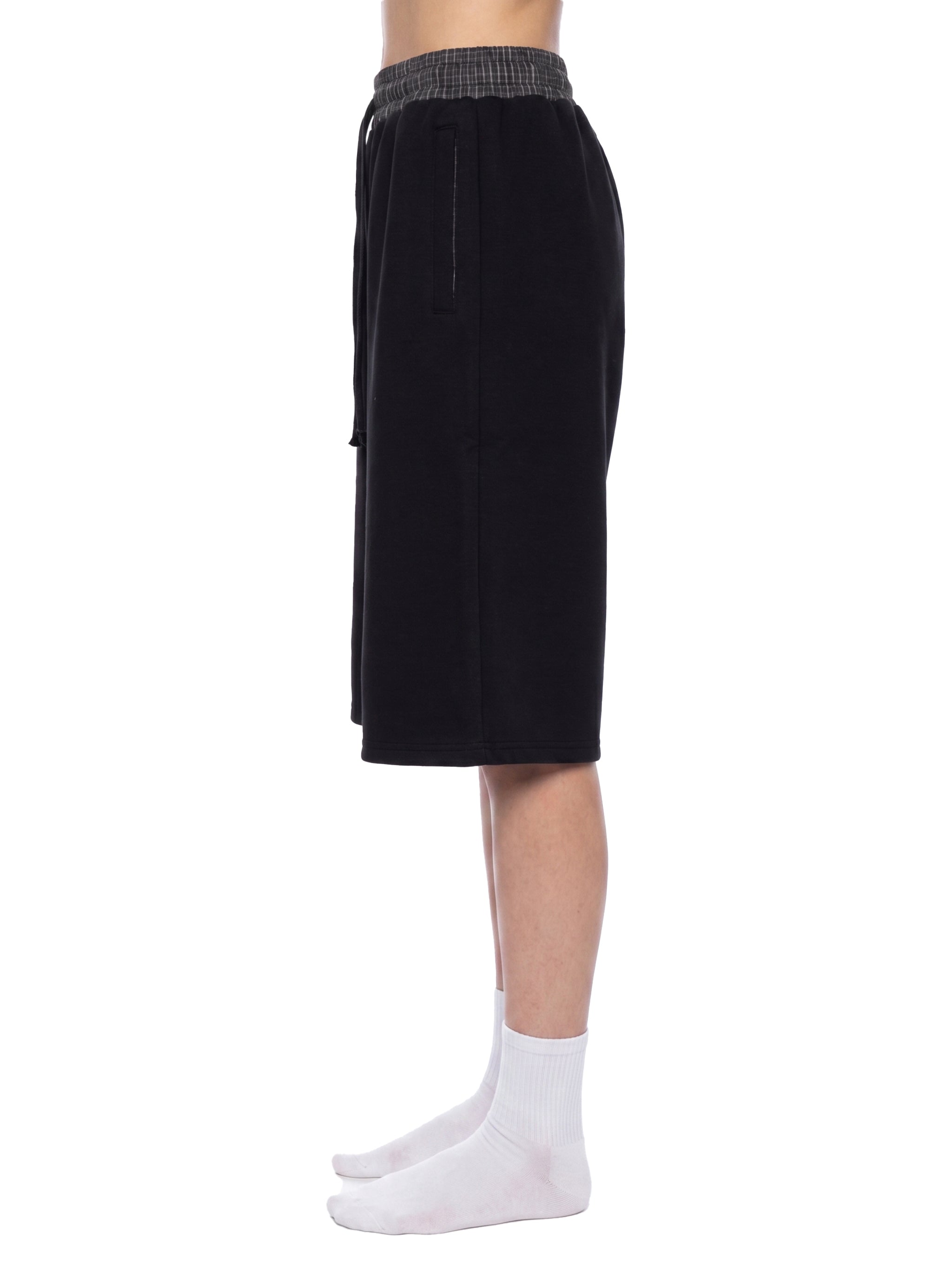 Unisex Plaid Waistband Shorts