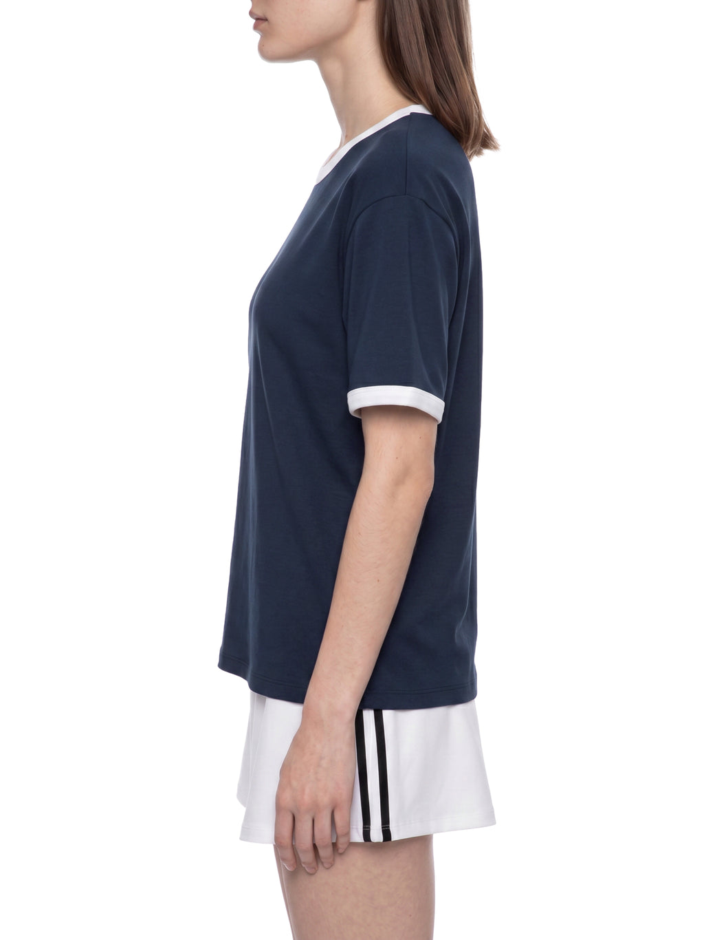 Contrast Edge Ribbed Crewneck T-Shirt