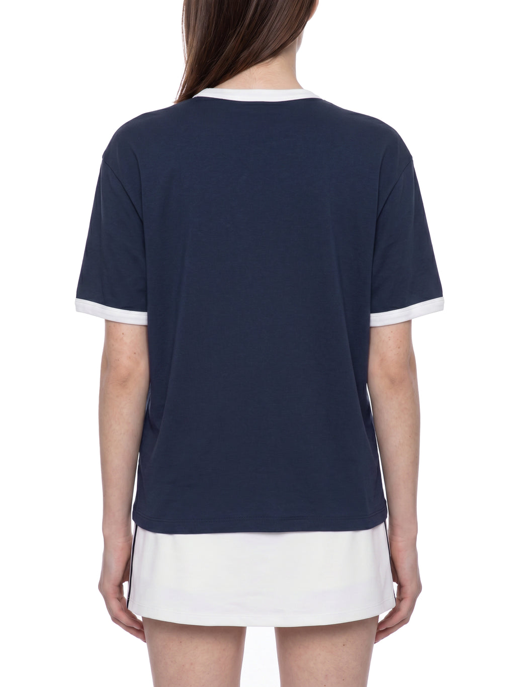 Contrast Edge Ribbed Crewneck T-Shirt