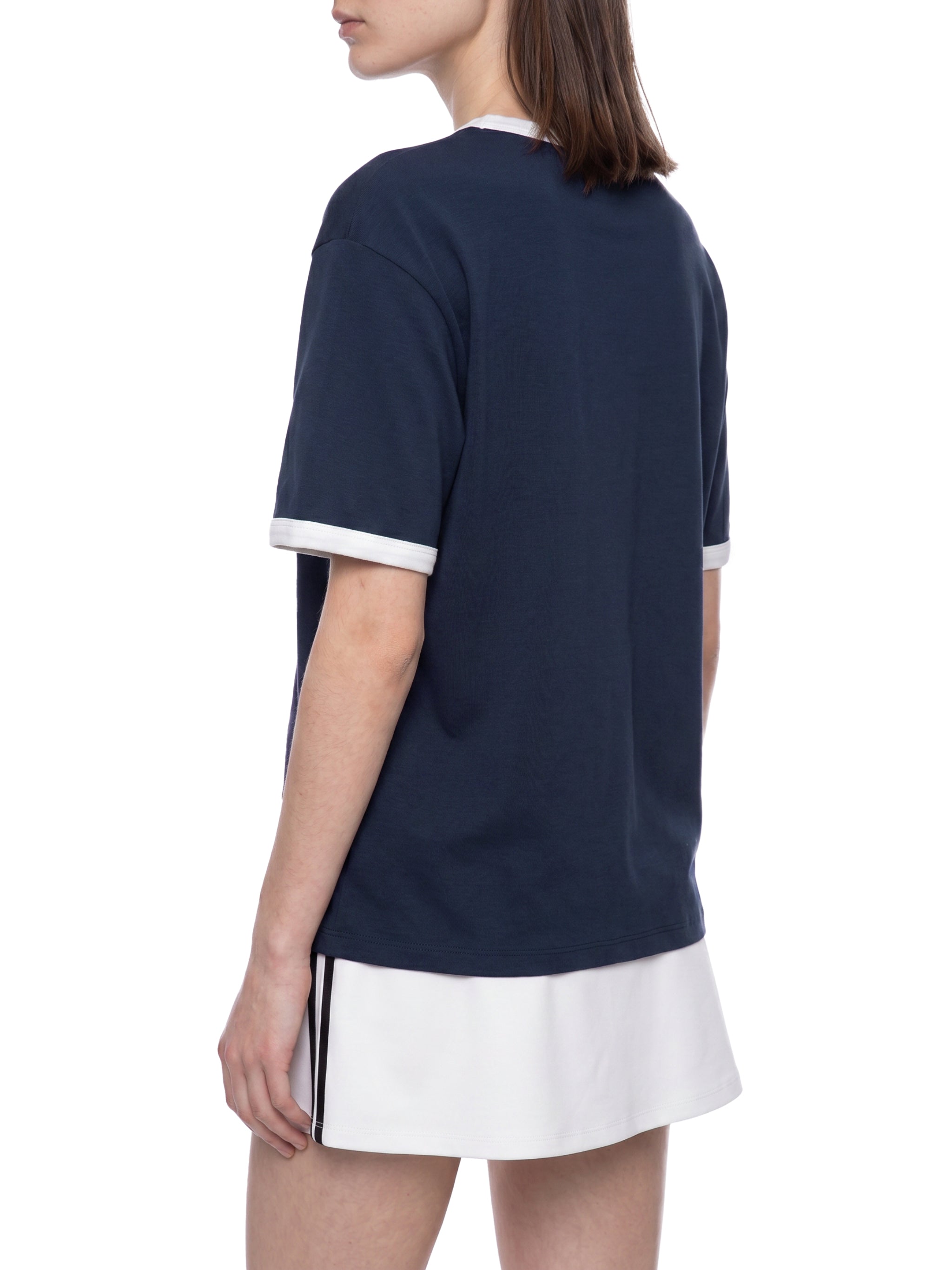 Contrast Edge Ribbed Crewneck T-Shirt