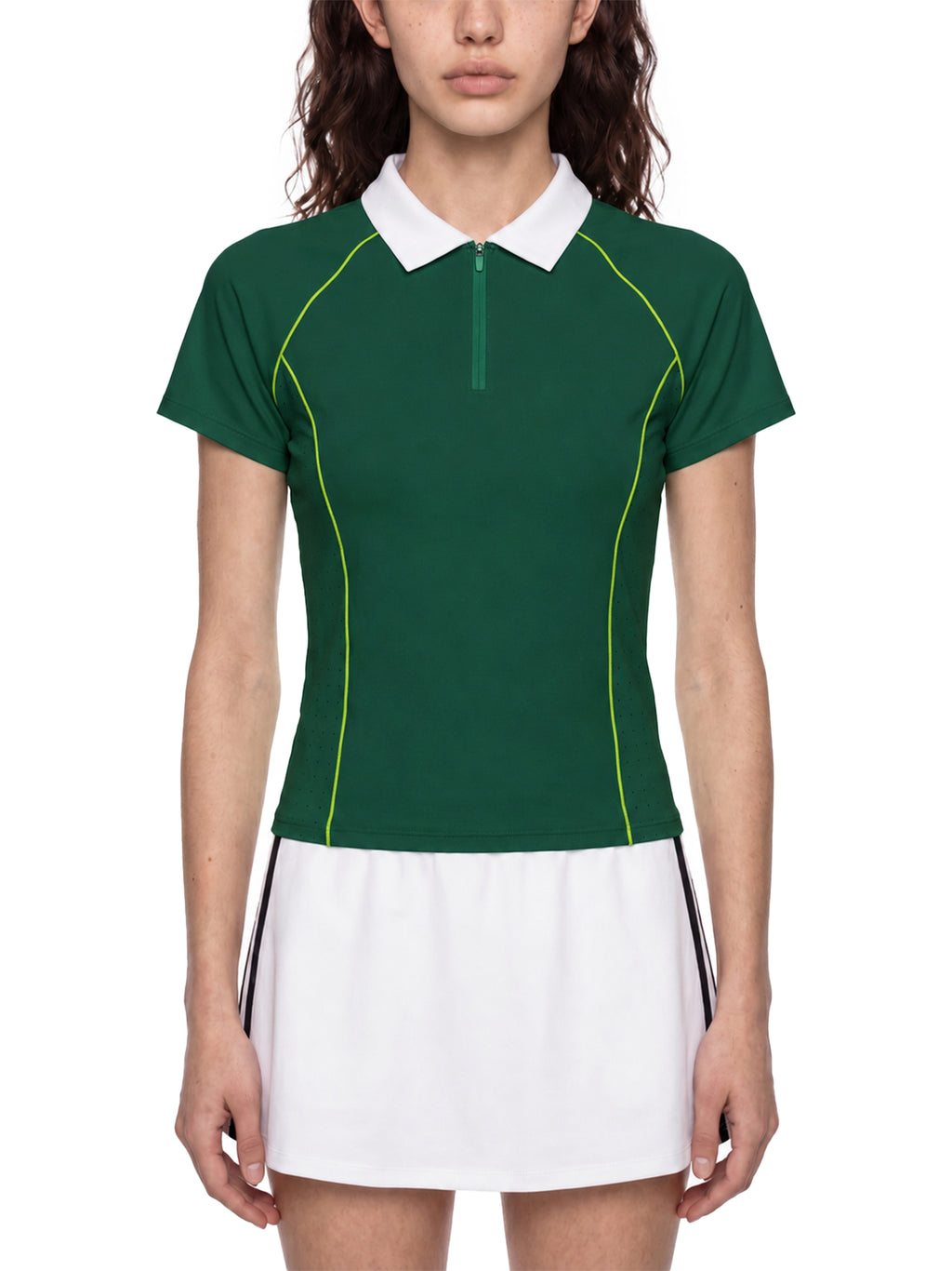 Women’s Slim Fit Quarter-Zip Polo Shirt