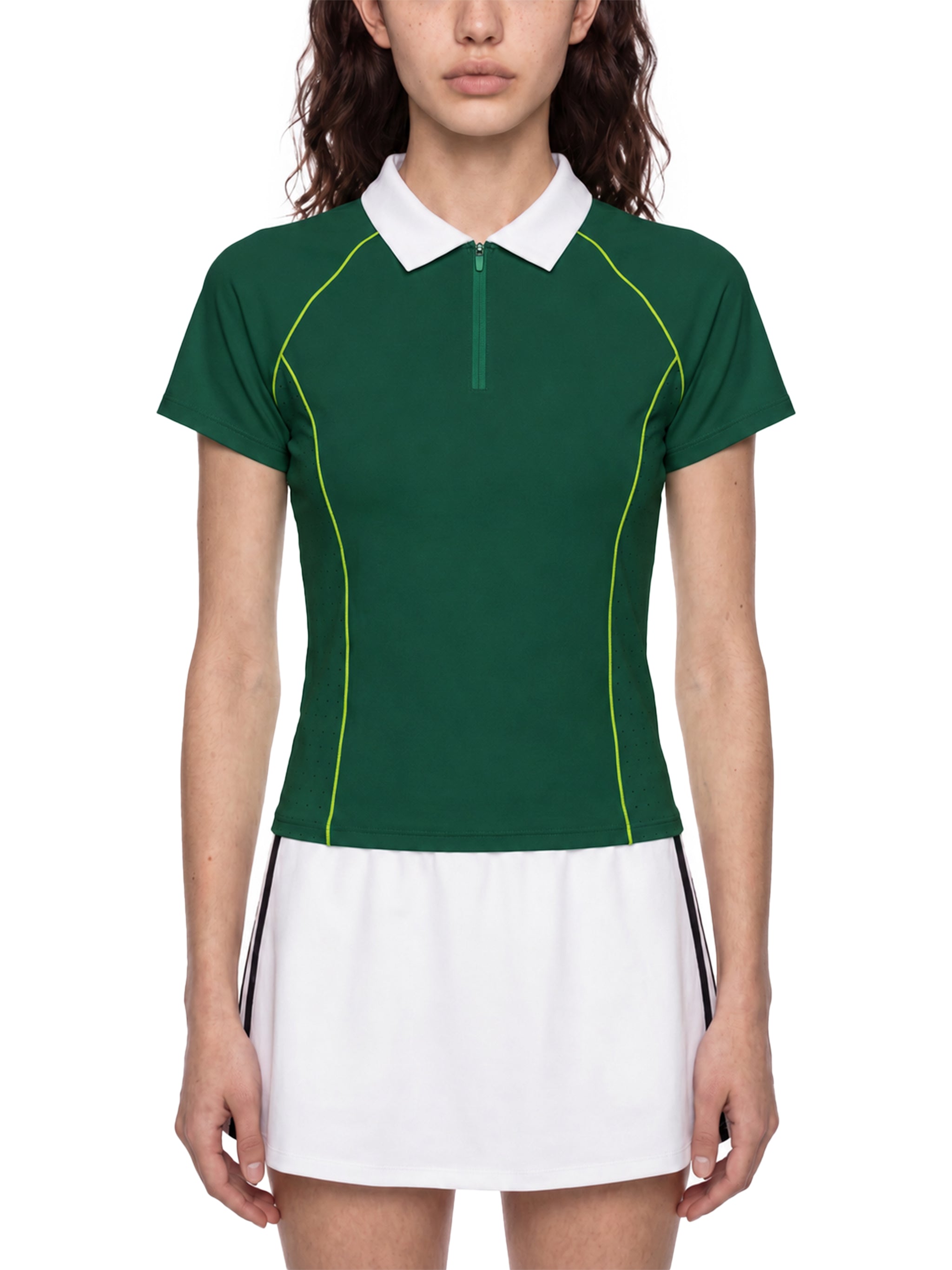 Women’s Slim Fit Quarter-Zip Polo Shirt