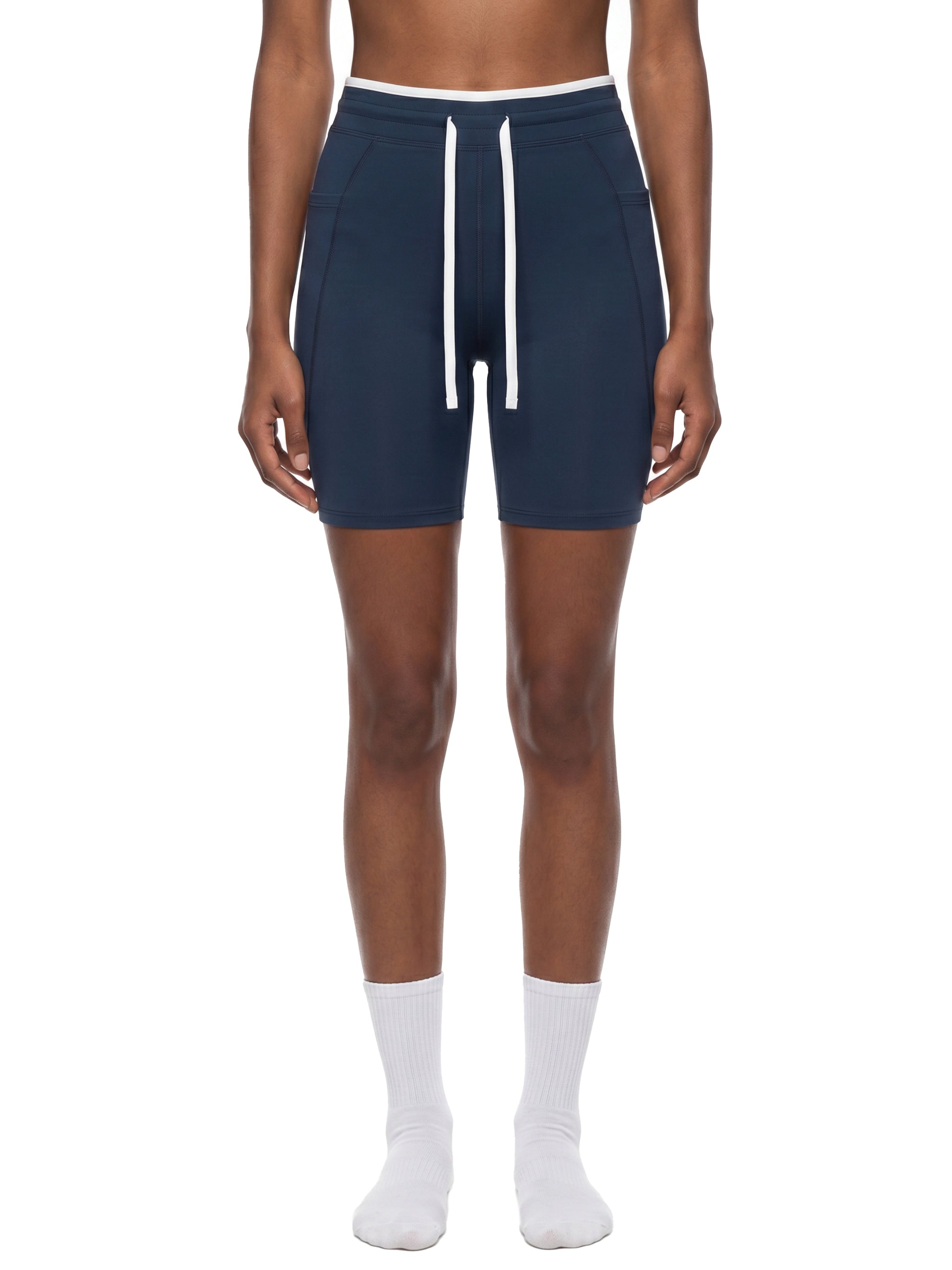 Women's High Rise Color Block Yoga Shorts