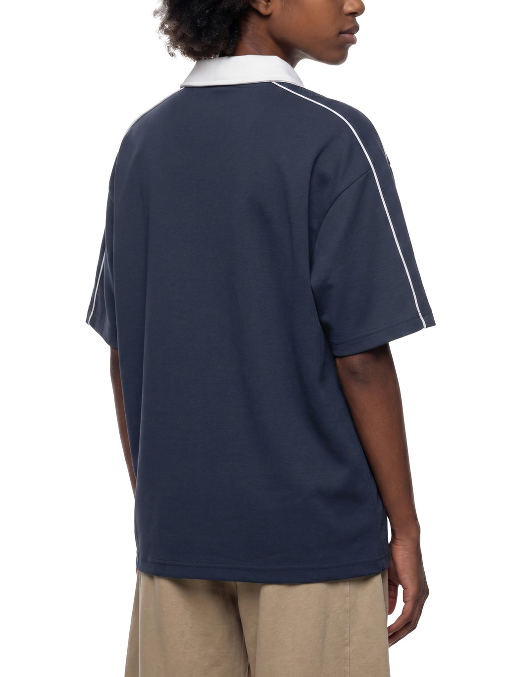 Contrast Collar Short-Sleeve Polo Shirt