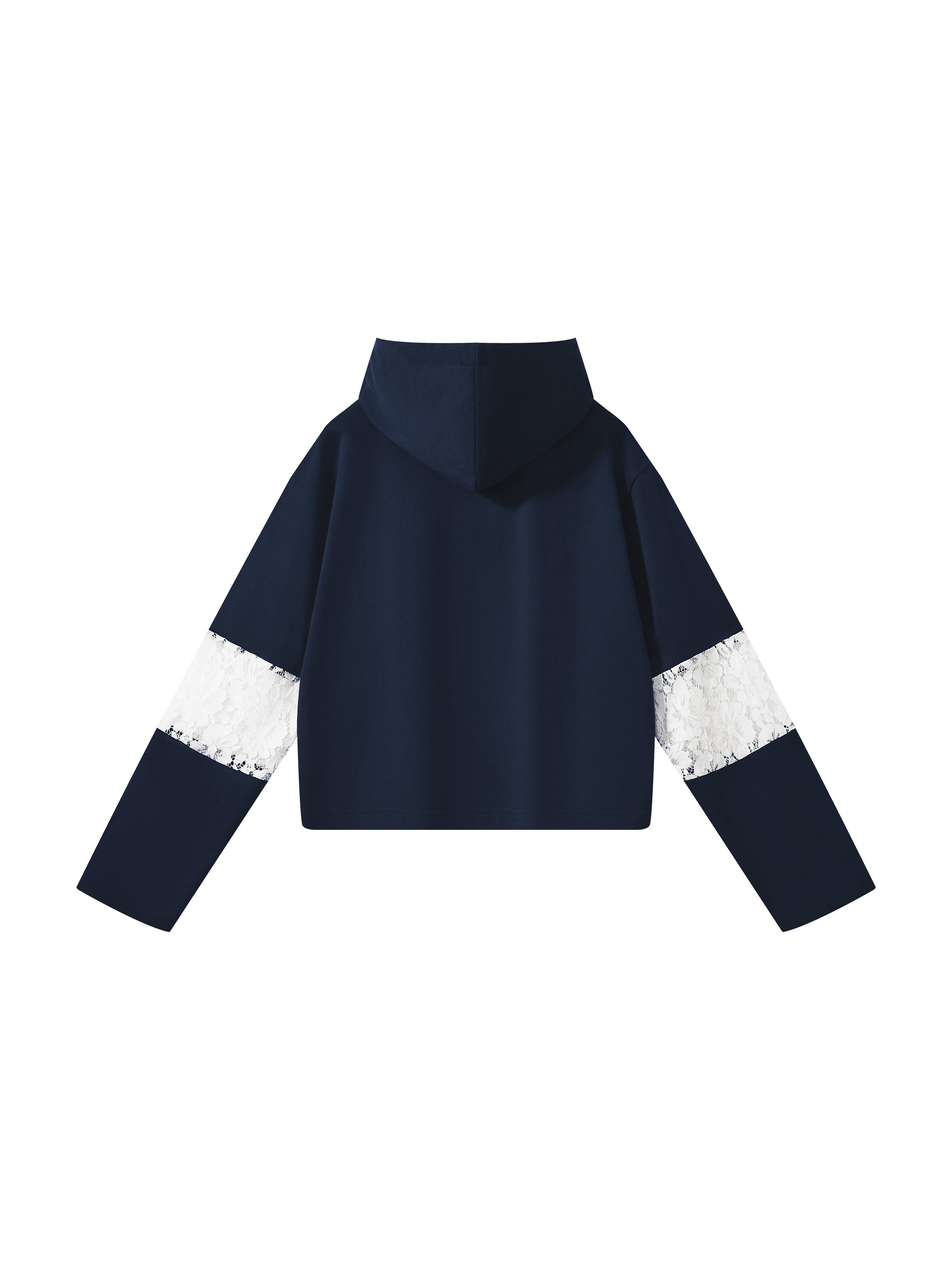 Women’s Cropped Lace-Panel Hoodie