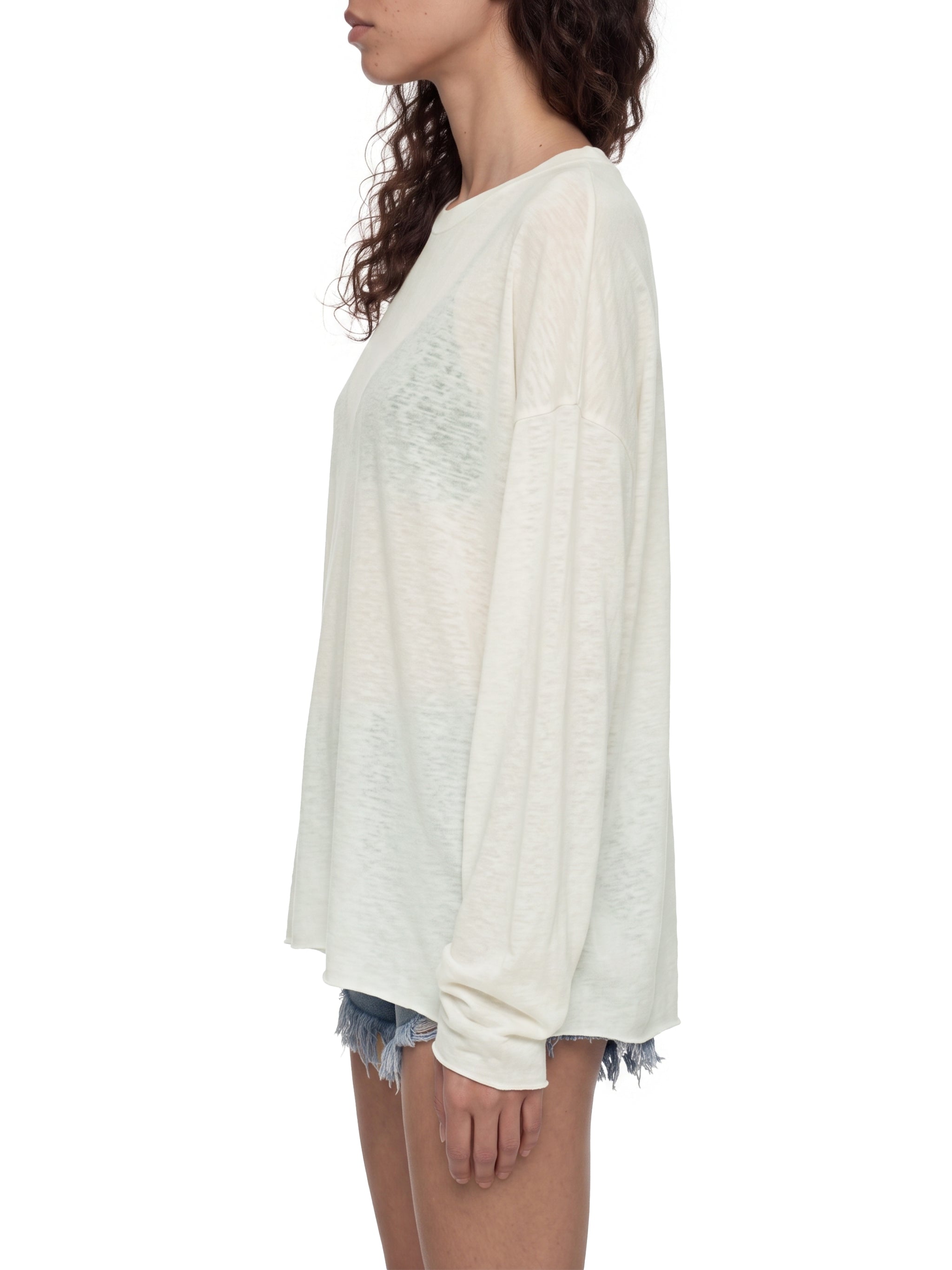 Unisex Raw Edge Long Sleeve T-Shirt